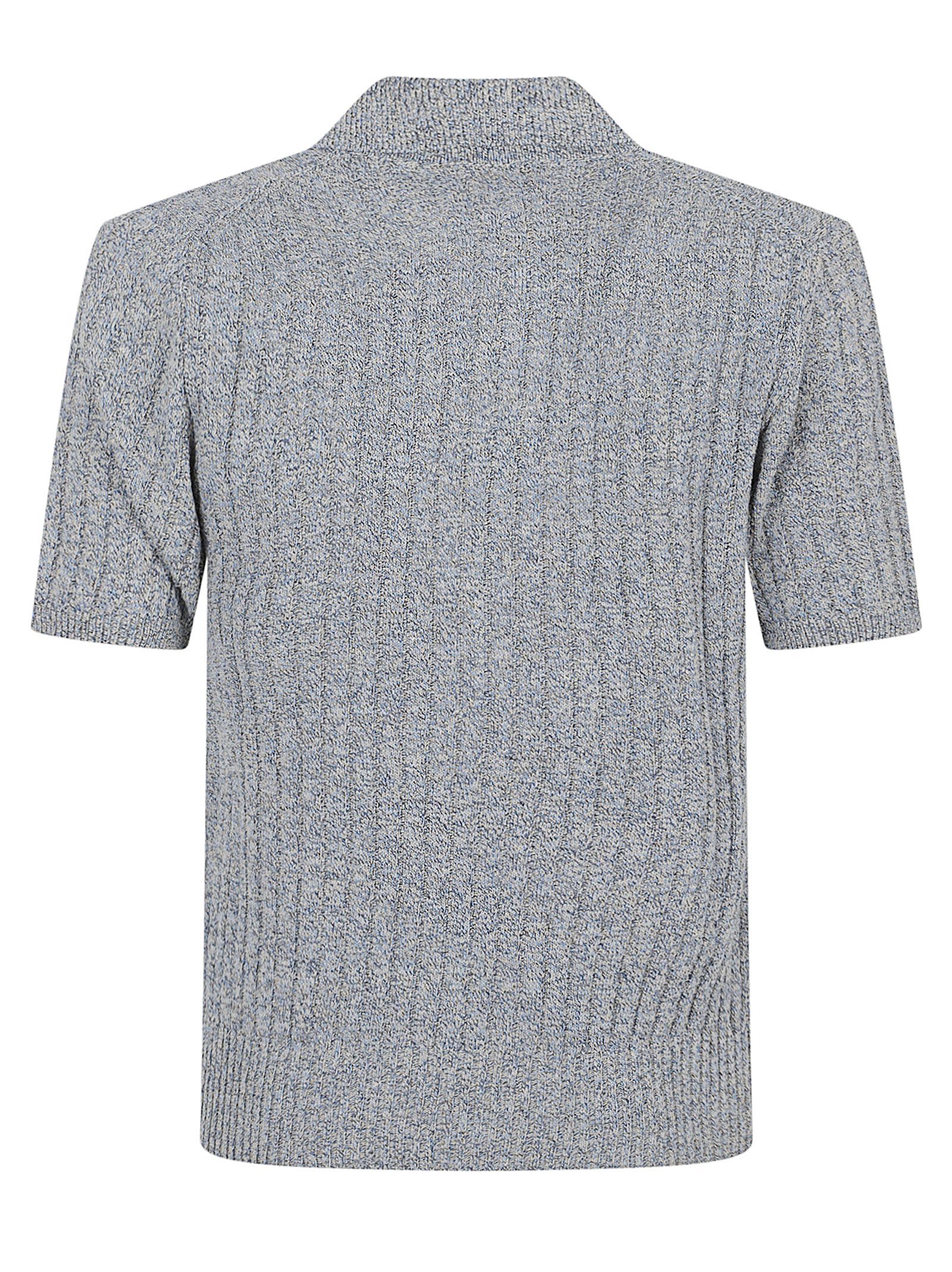 Mélange Knit Polo With Johnny Collar