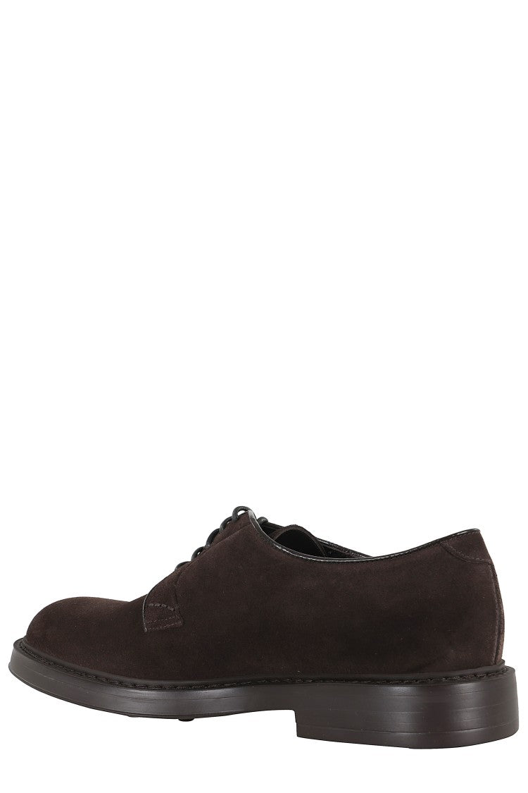 Mink Suede Derby Lace-Up Shoes