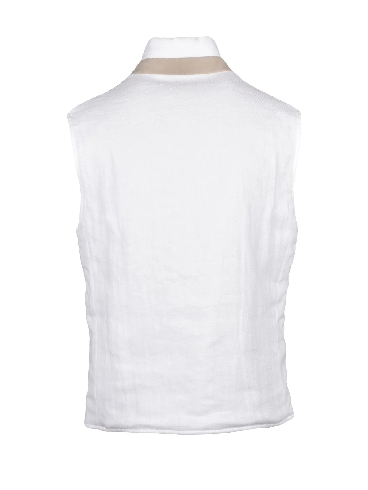 White Centogrammi Reversible Linen Vest