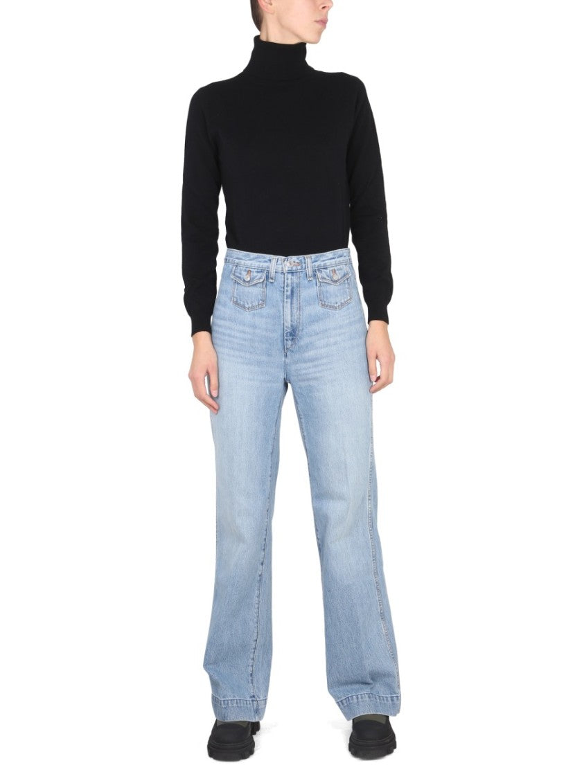 Fitted Long-Sleeve Turtleneck With Cross-Neck Design