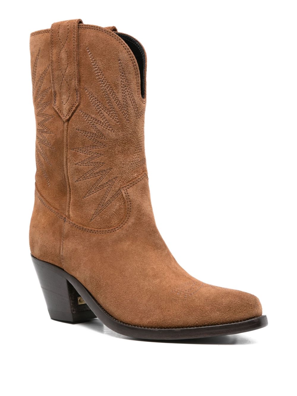 Mid-Calf Brown Calf Suede Boots