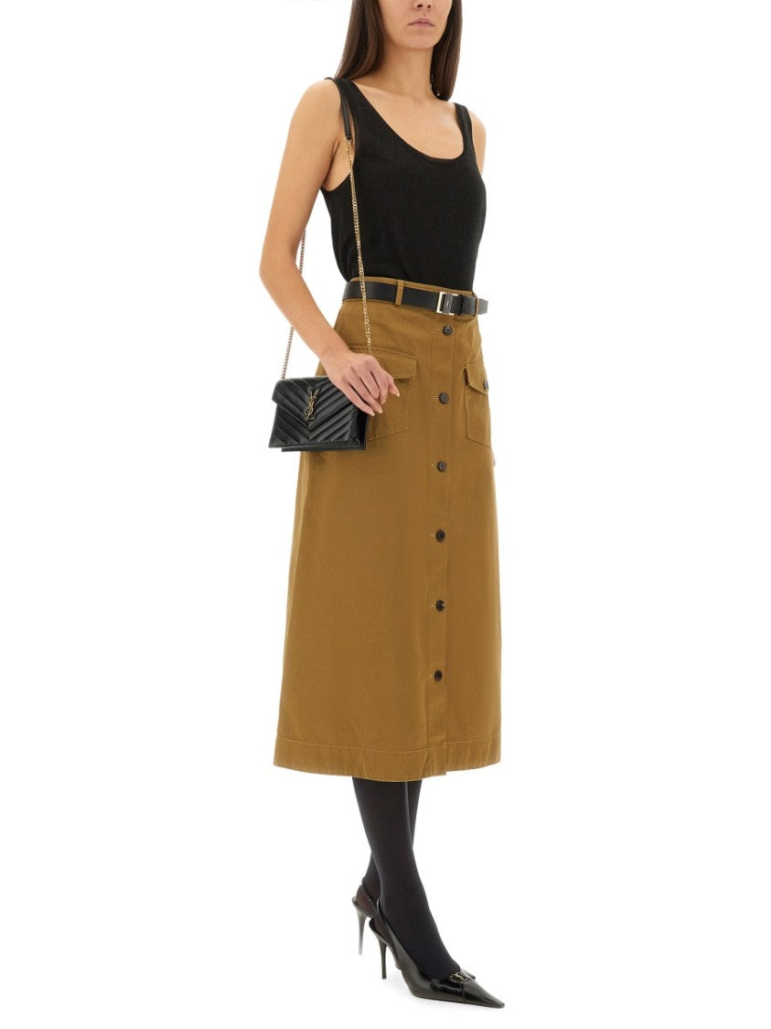 Structured A-Line Midi Skirt