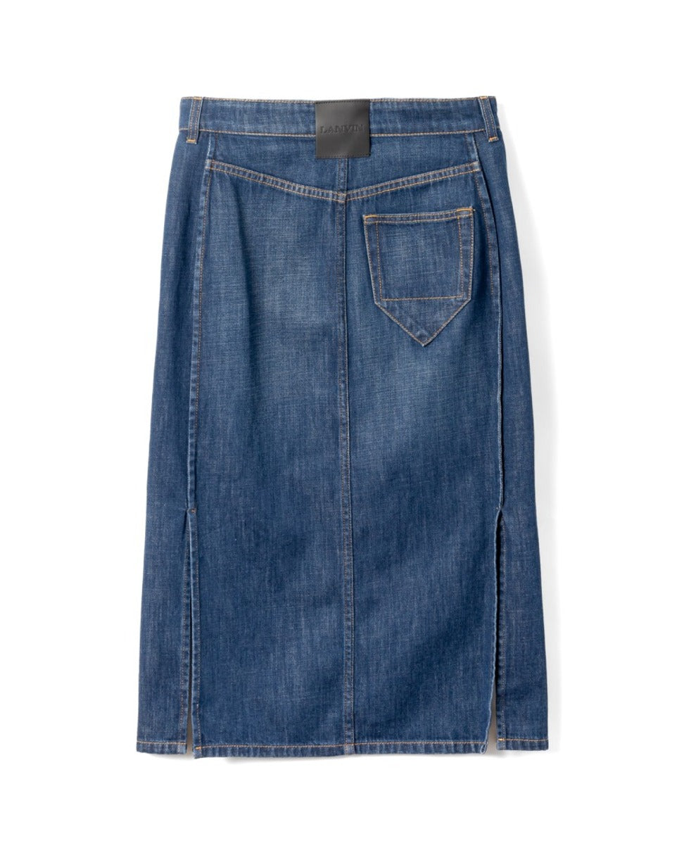 Mid-Length Denim Skirt