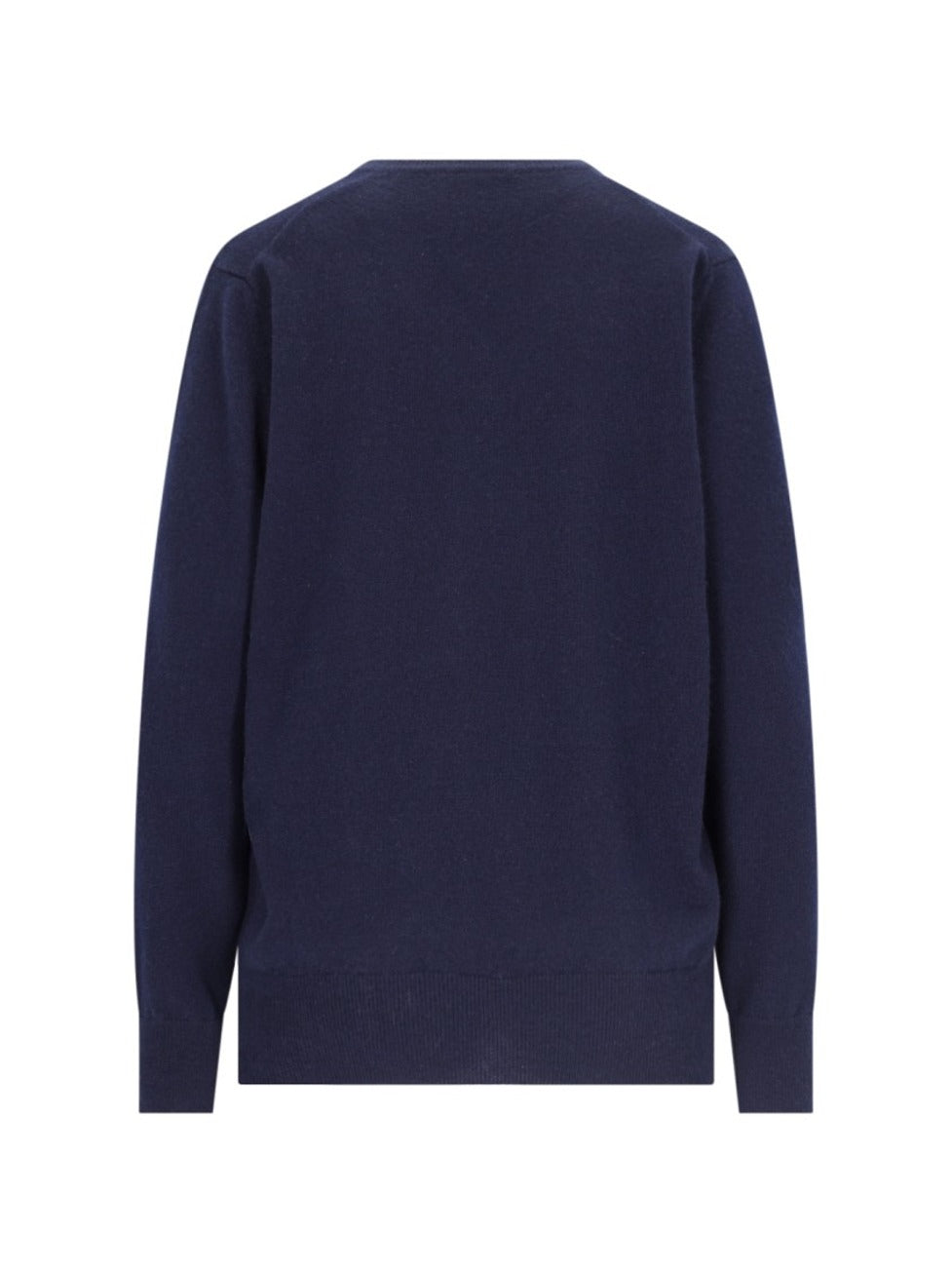 V-Neck Sweater In Blue Cashmere Navy