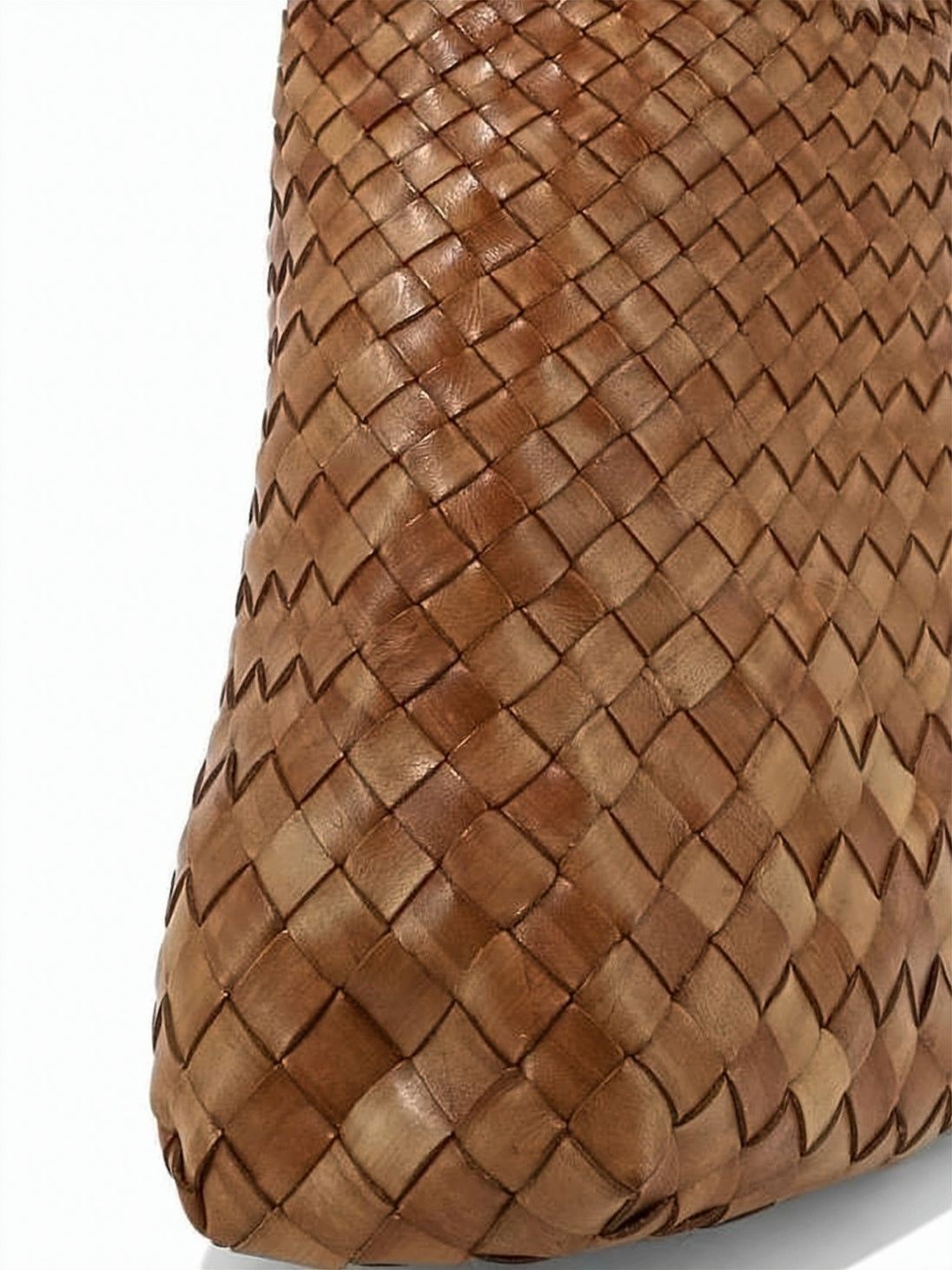 Spacious Woven Buffalo Leather Tote