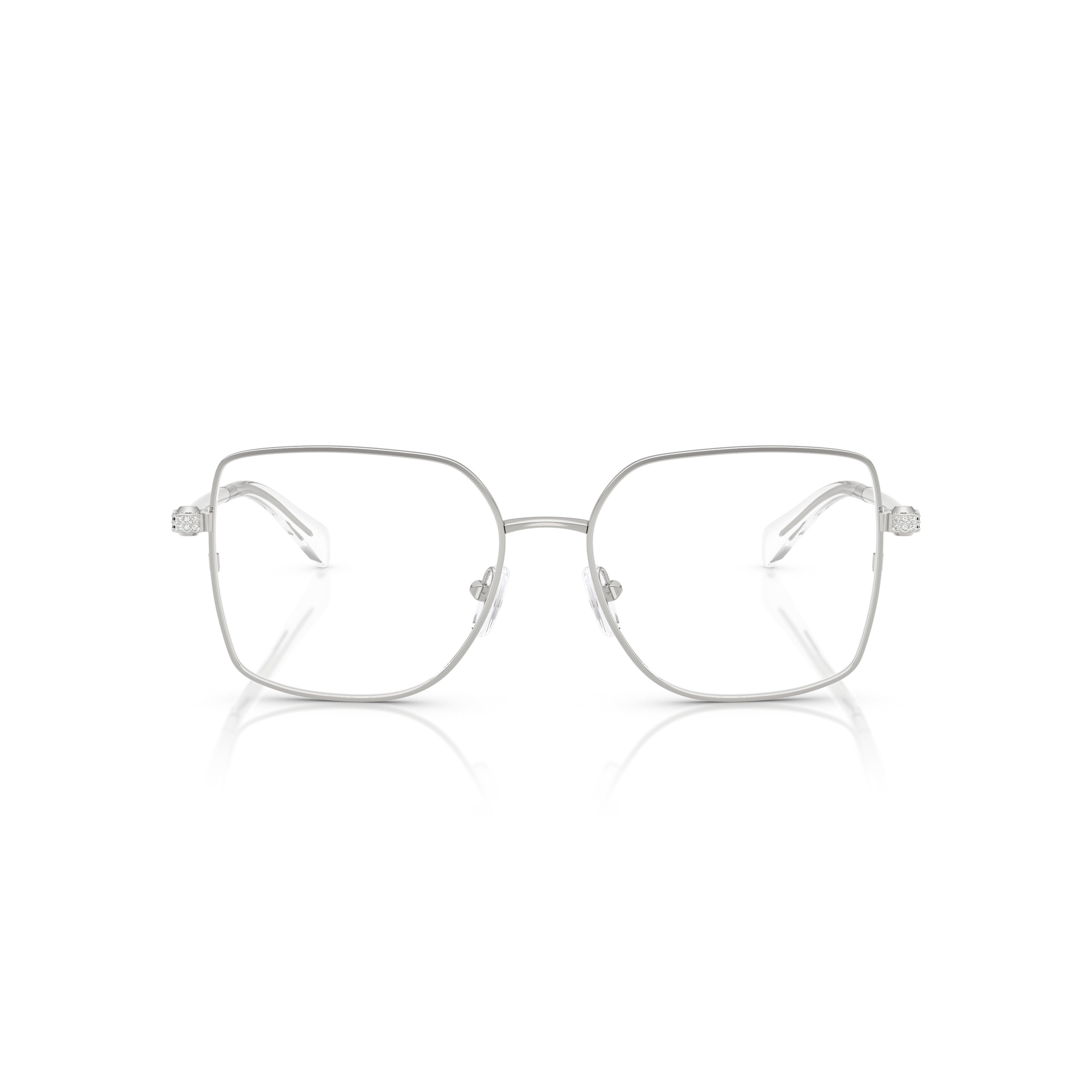 0mk3091b Square-Shaped Silver Metal Eyeglasses with Minimalist Design