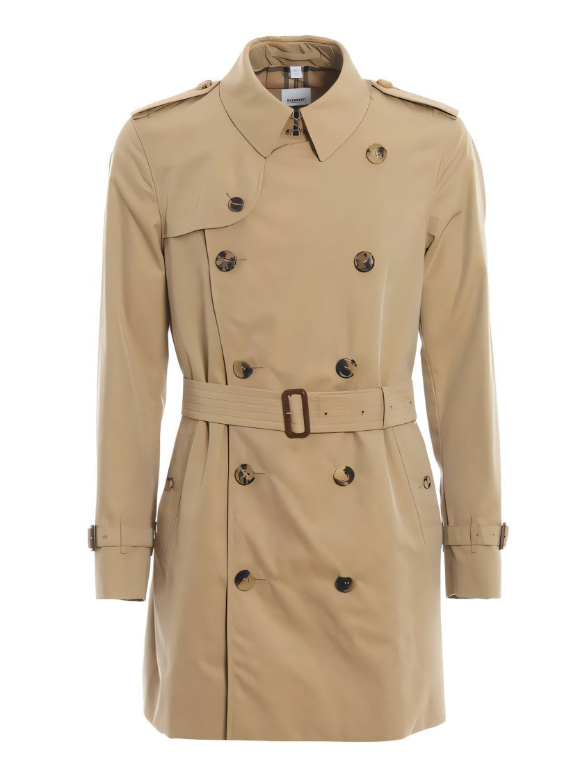 Classic Trench Coat with Double-Breasted Front