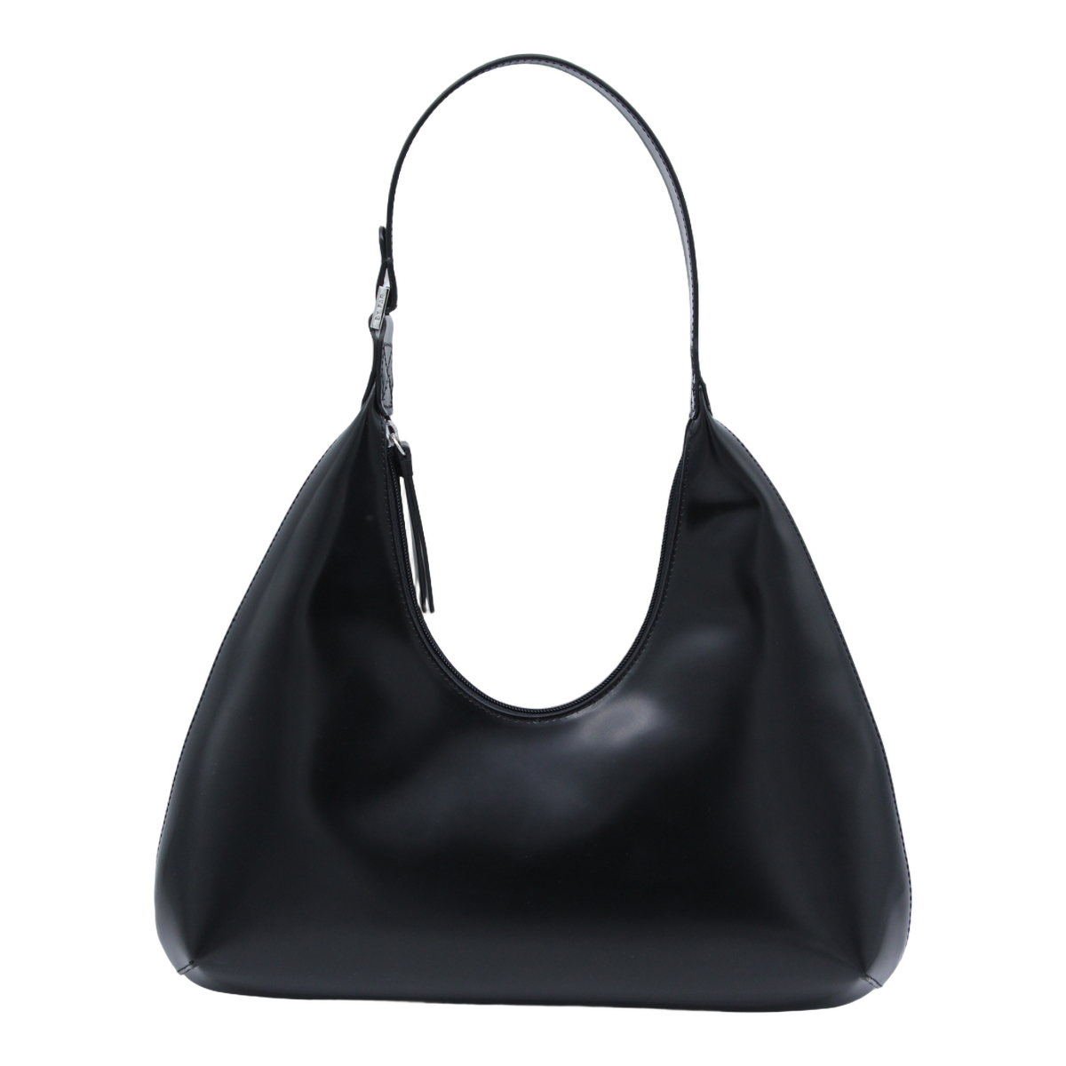 Crescent-Shaped Black Handbag