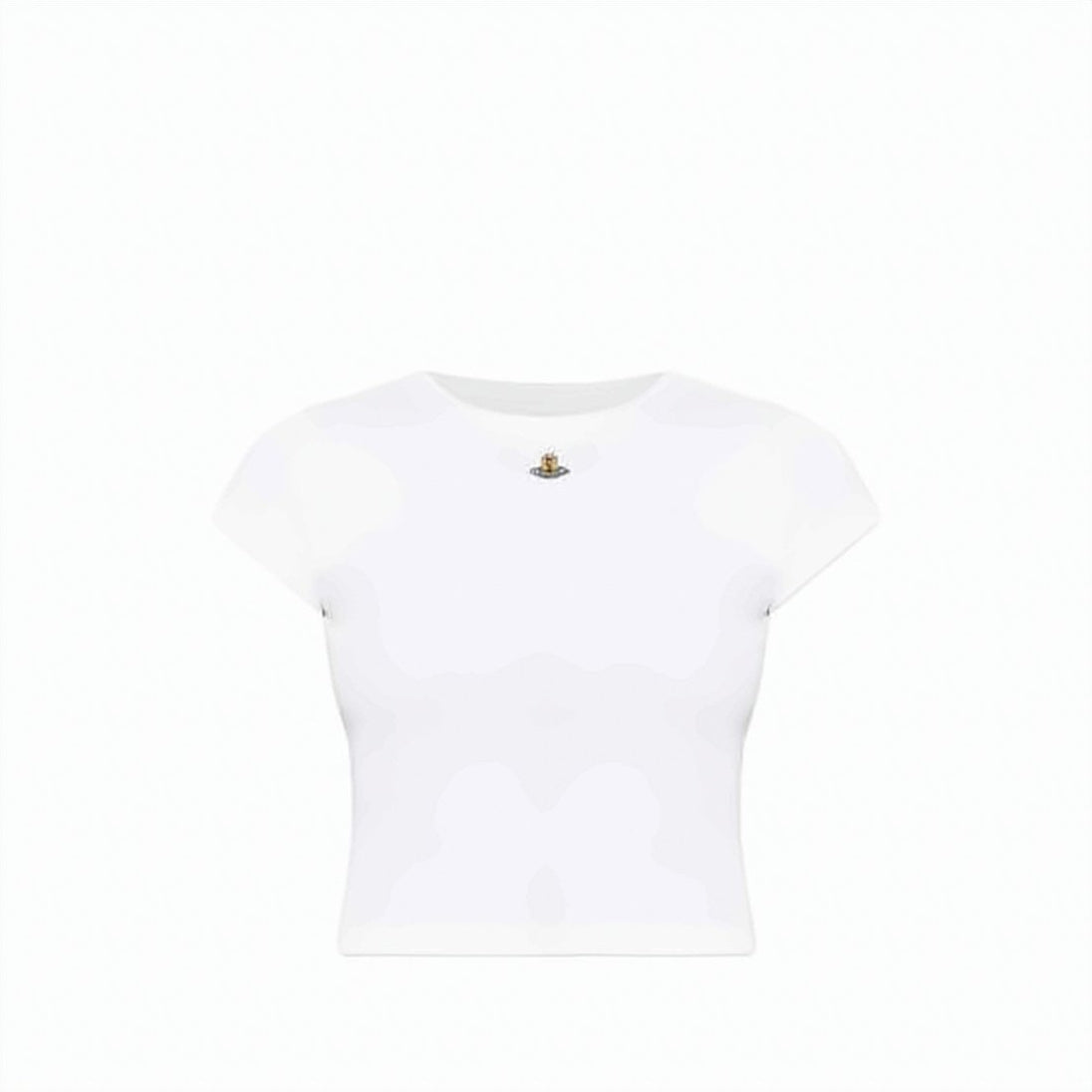 Fitted Crop Top with Classic Round Neckline