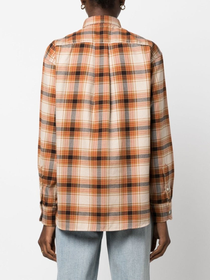 Check Print Beige Shirt