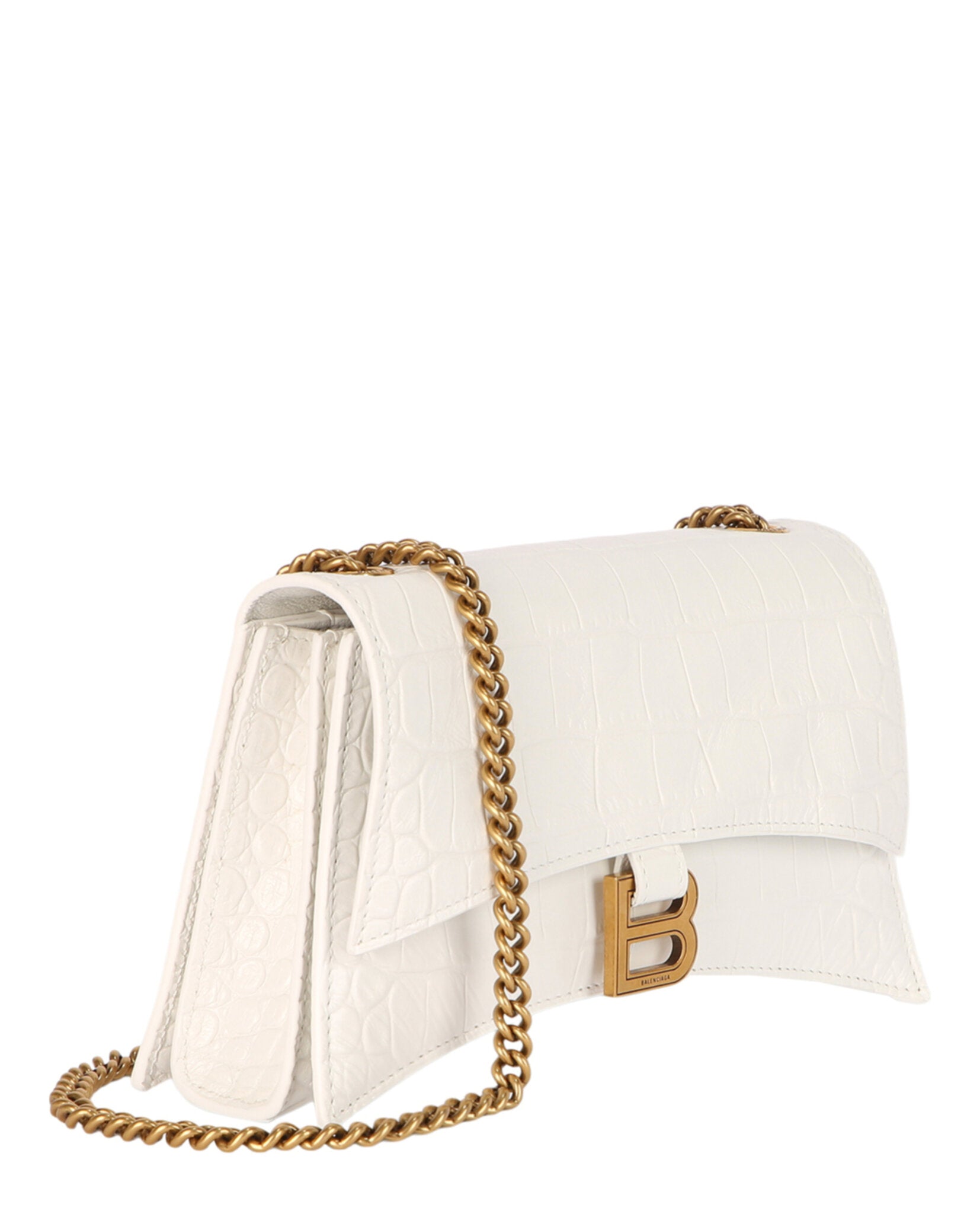 Xs Crocodile Embossed Crush Chain Shoulder Bag