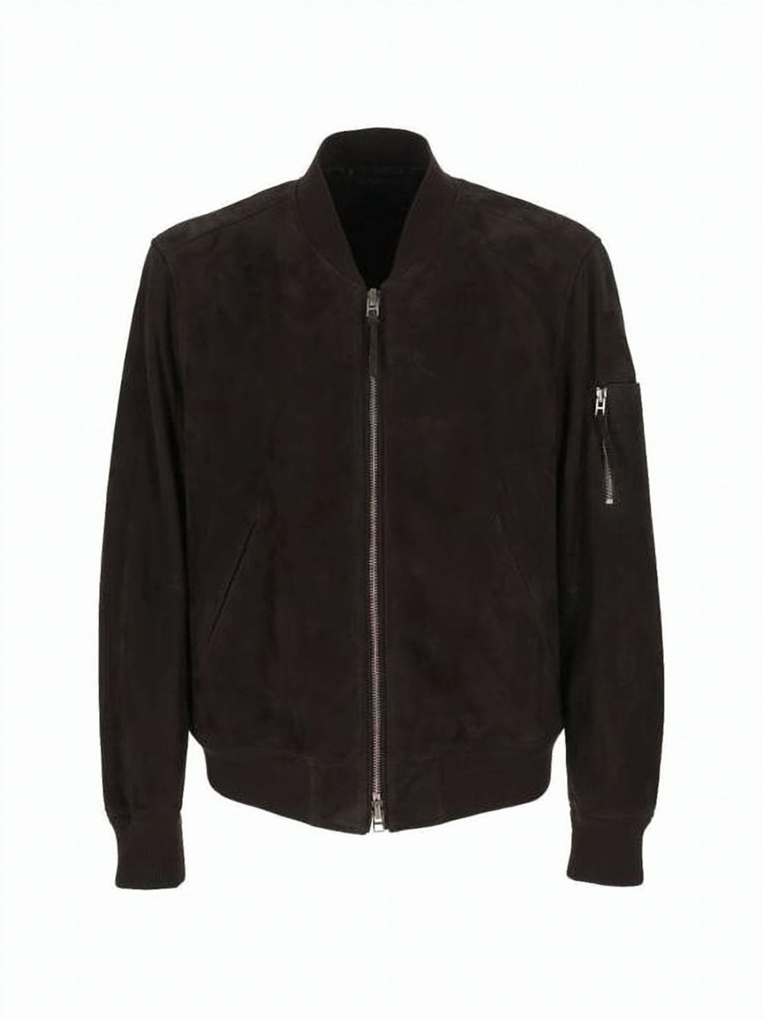 Brown Bomber Jacket in Smooth Lambskin Leather