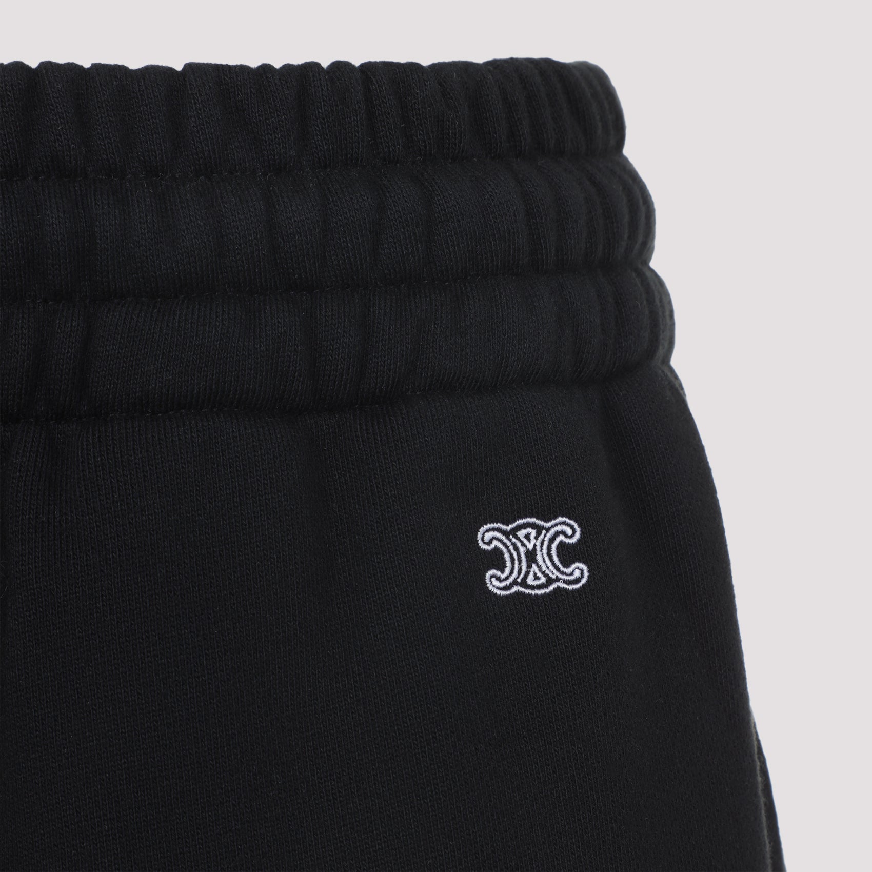 Black Cotton Pants With Drawstring Waist