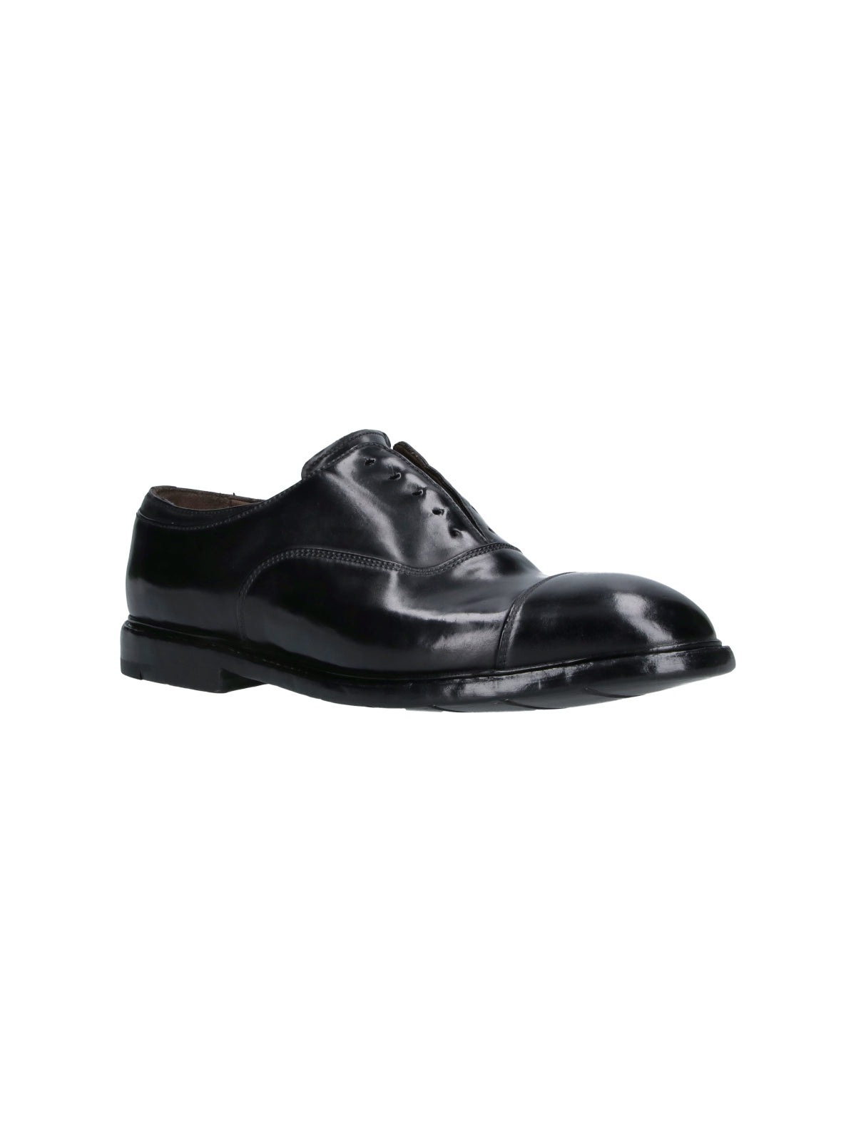 Black Abner Worn-Effect Leather Derby Shoes