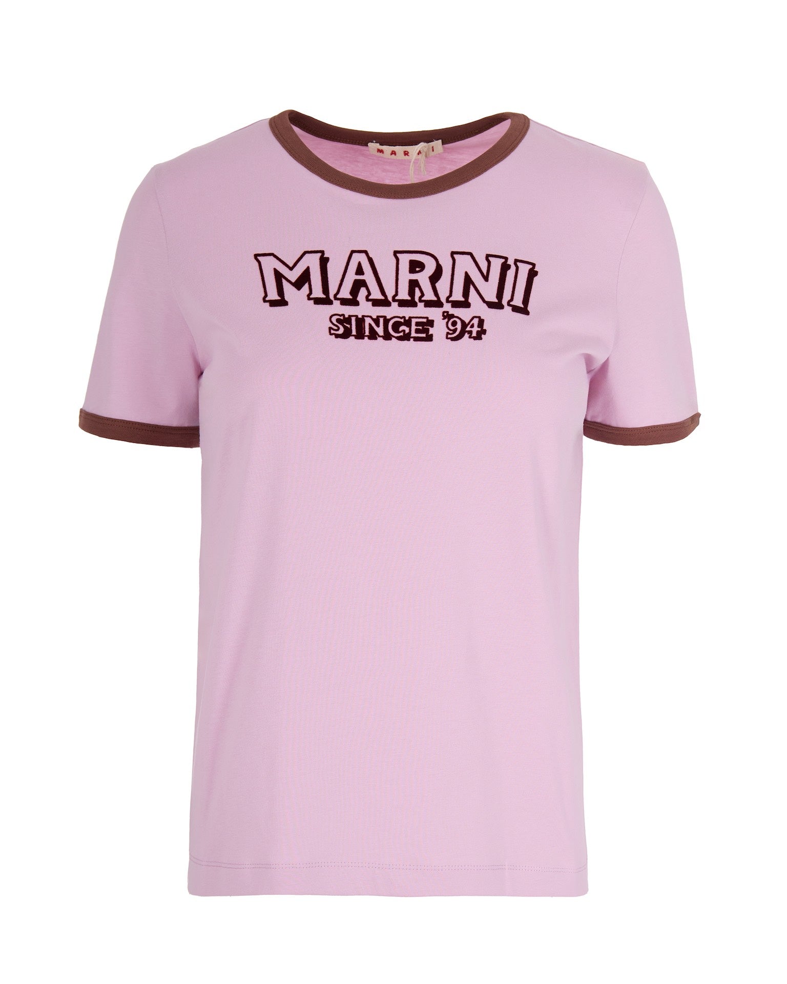 Pink T-Shirt With Contrasting Edges