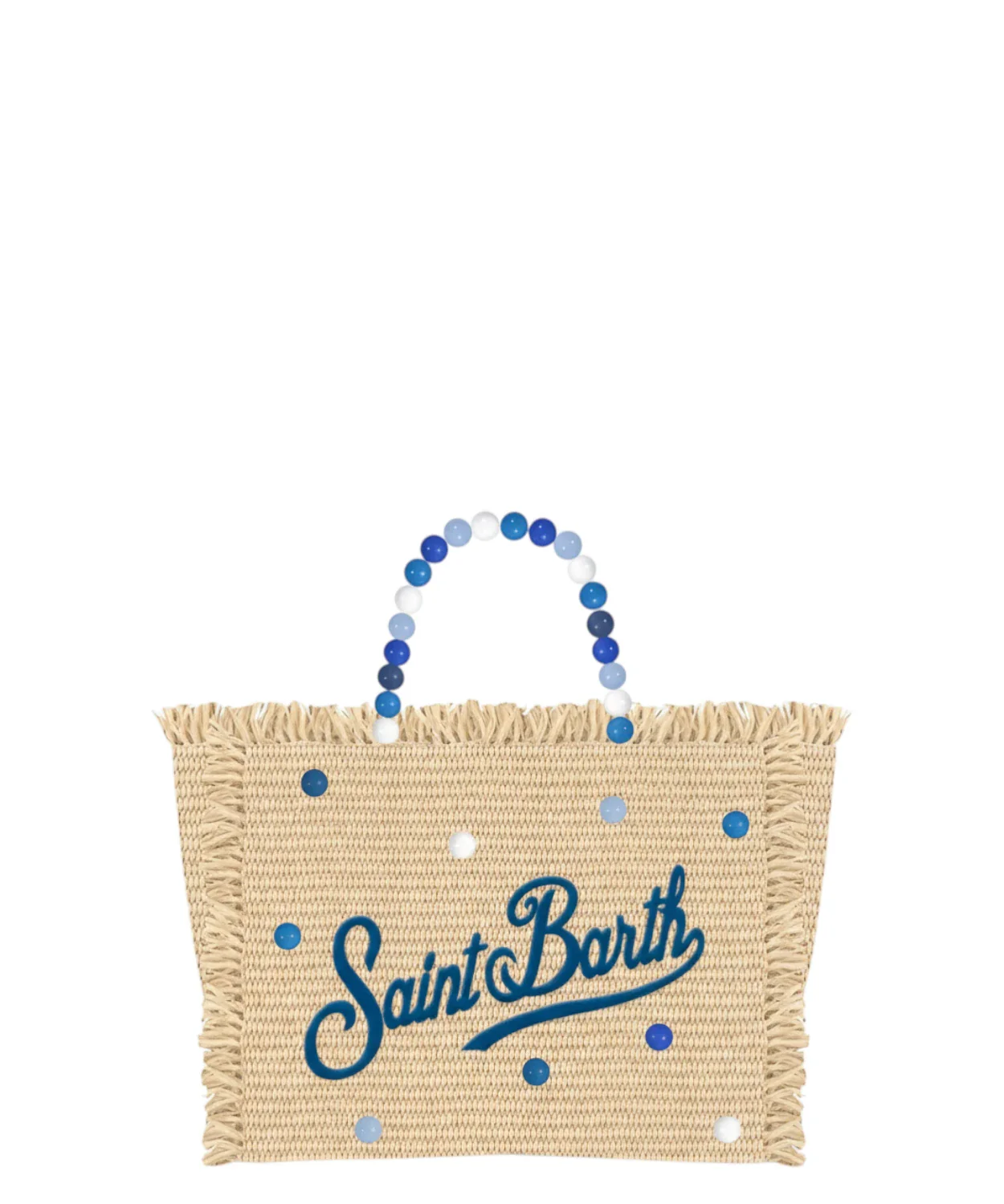 Rectangular Woven Straw Tote Bag with Fringed Edges