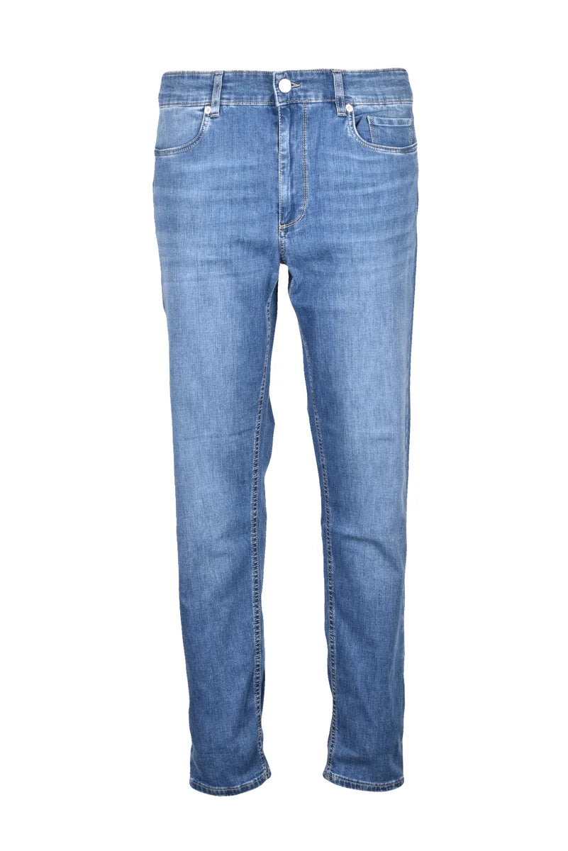 Light Blue Cotton Lyocell Elastane Jeans