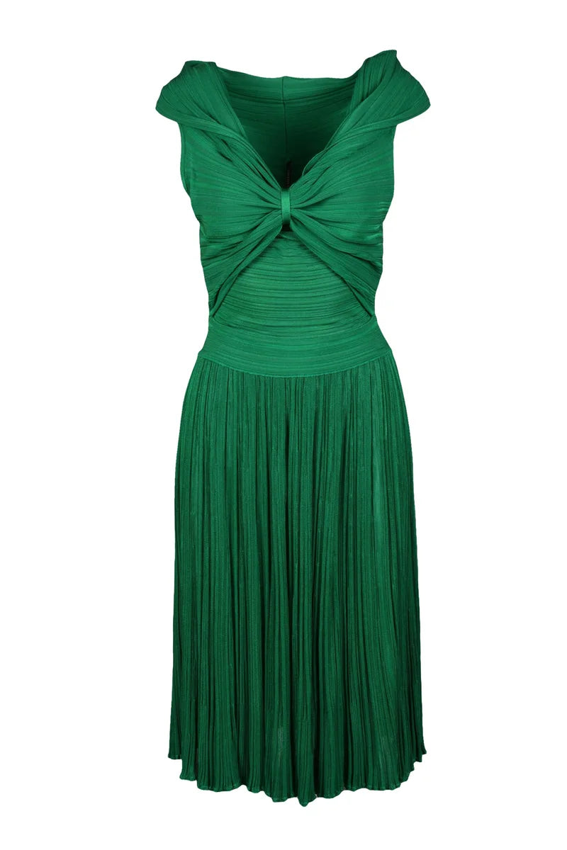 Knit Dress Viscose Elastane - Green