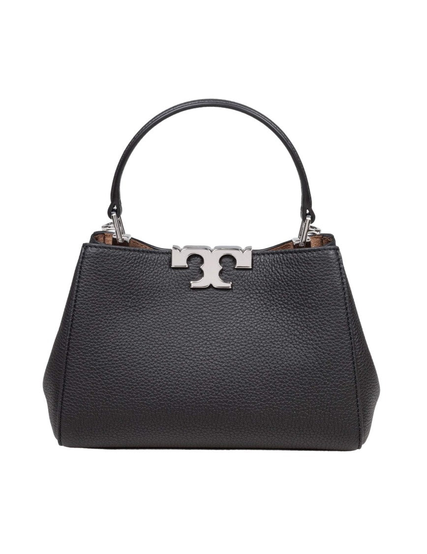 Eleanor Mini Satchel In Hammered Leather Black