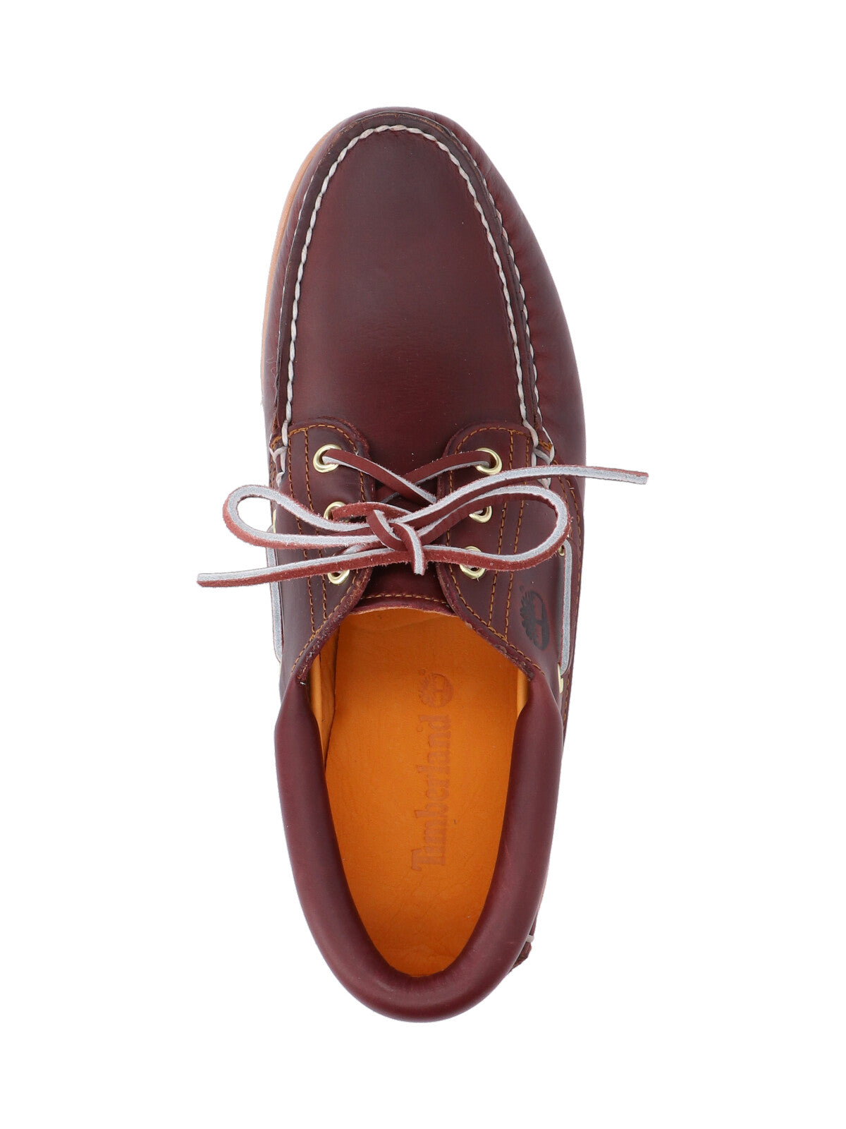 Brown Leather Contrast Stitch Boat Shoes