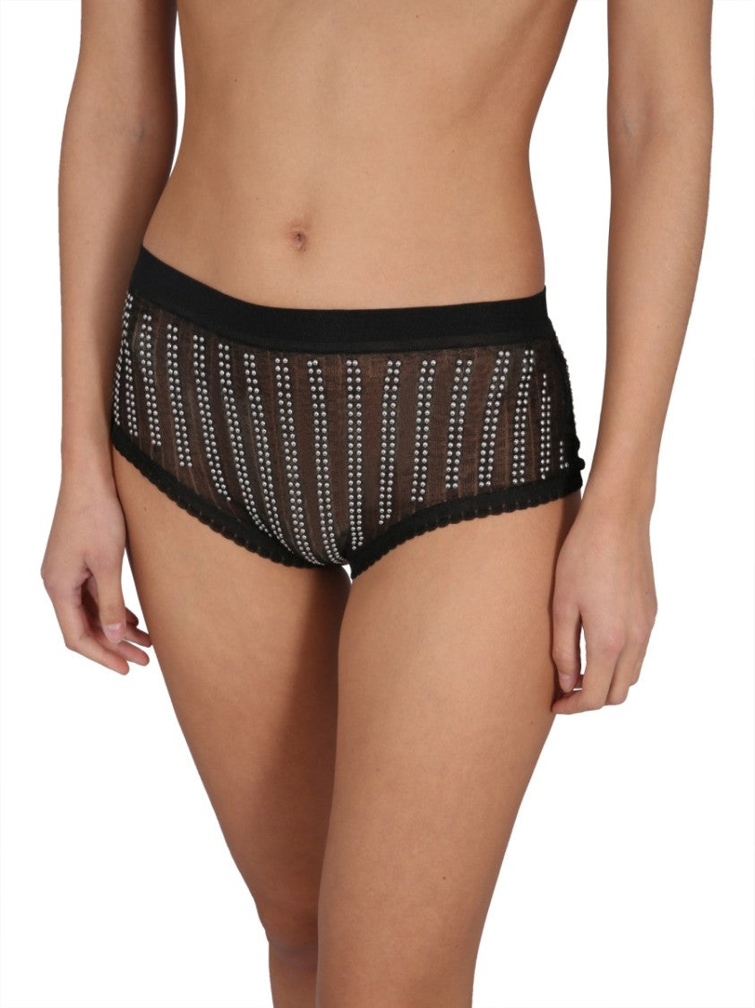 High-Waisted Black Briefs