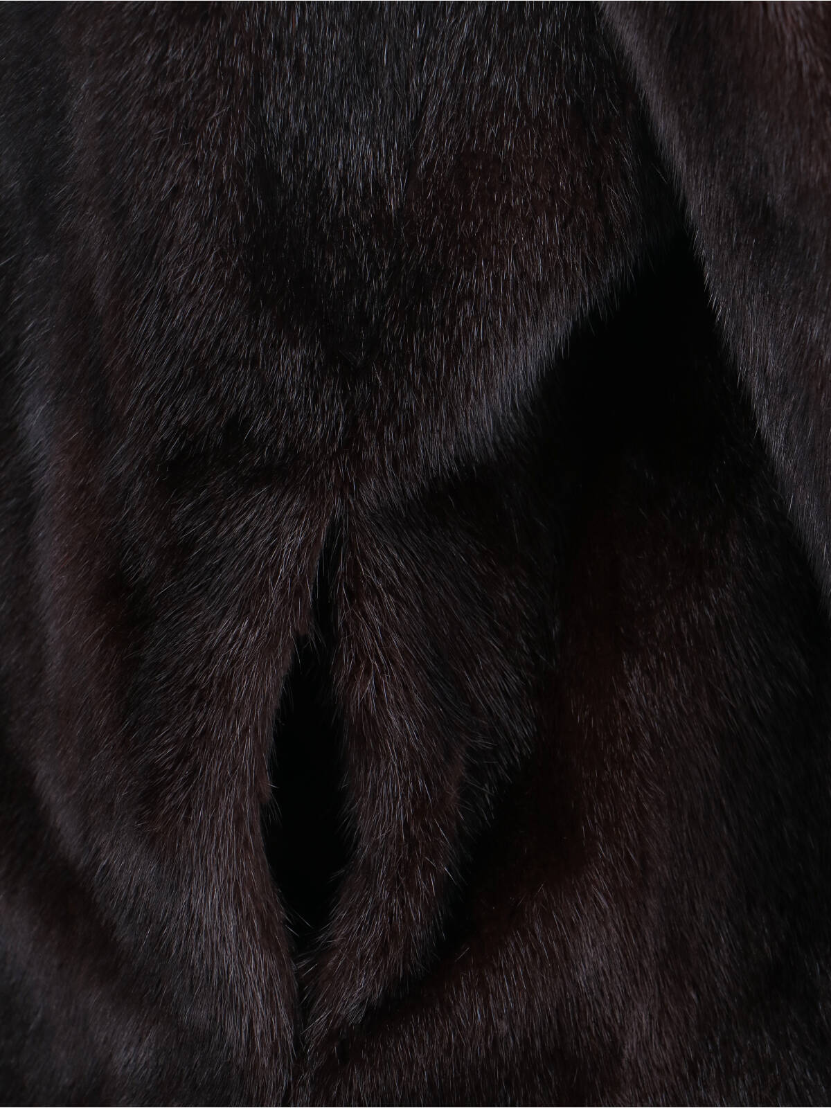 Dark Brown Mink Fur Jacket With Hood And Zip Closure