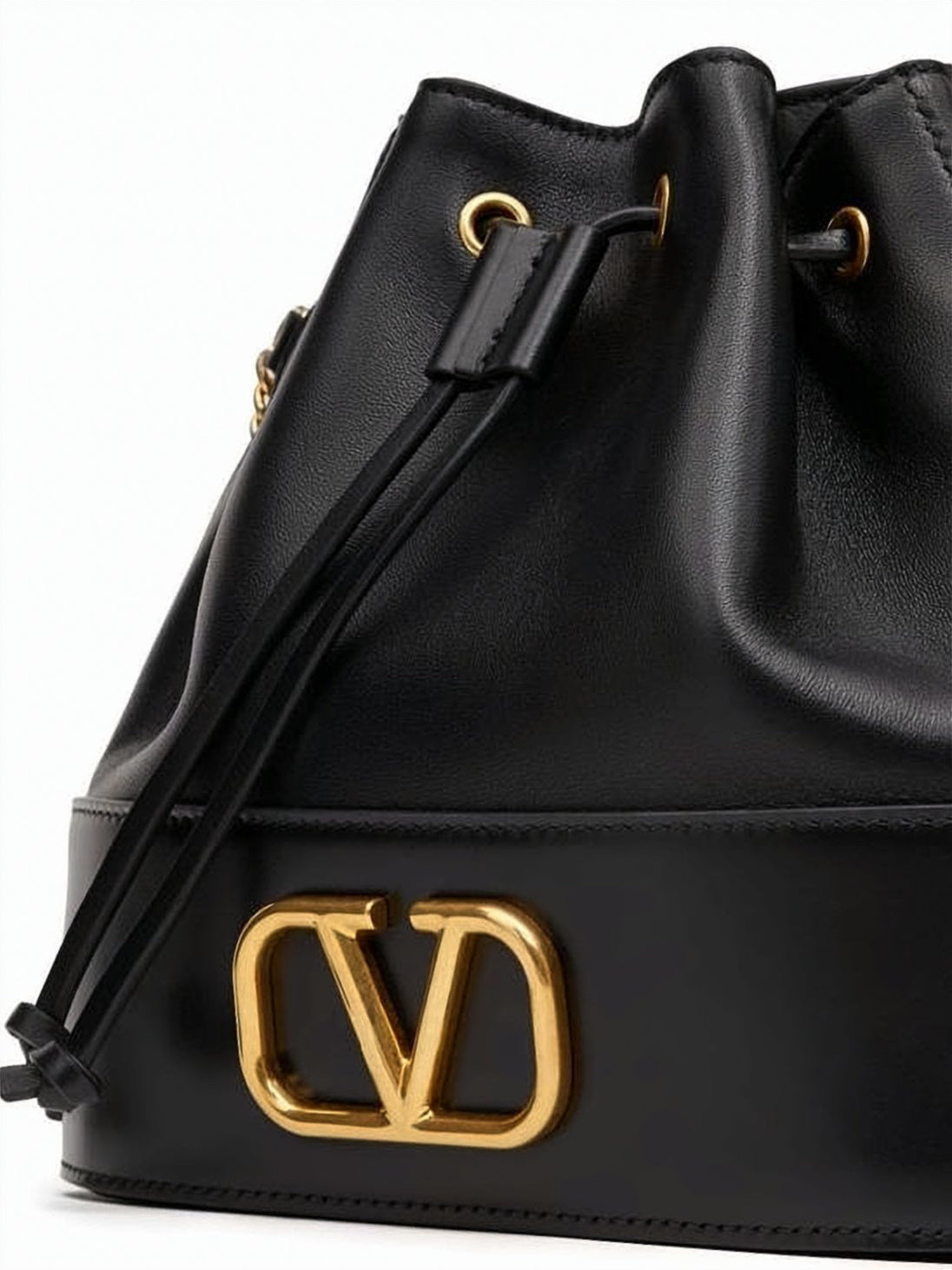 Black Leather Crossbody Bag with Gold Hardware