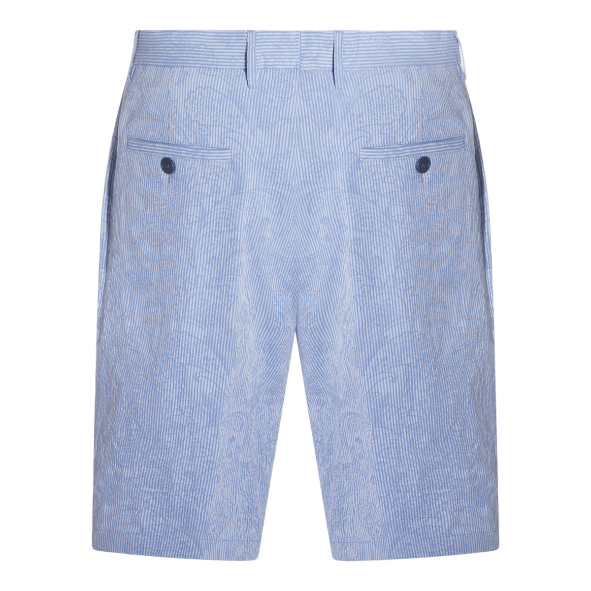 Tailored Blue Shorts with Stripe Pattern