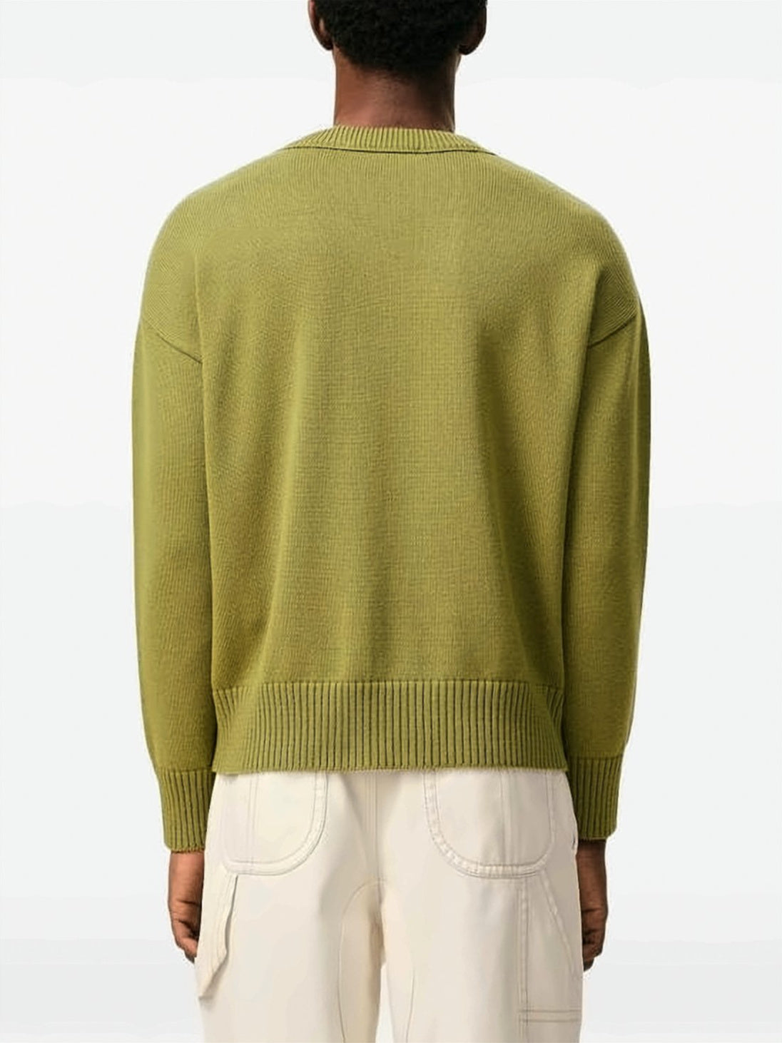 Heart-Motif Wool And Cotton Blend Crewneck Sweater