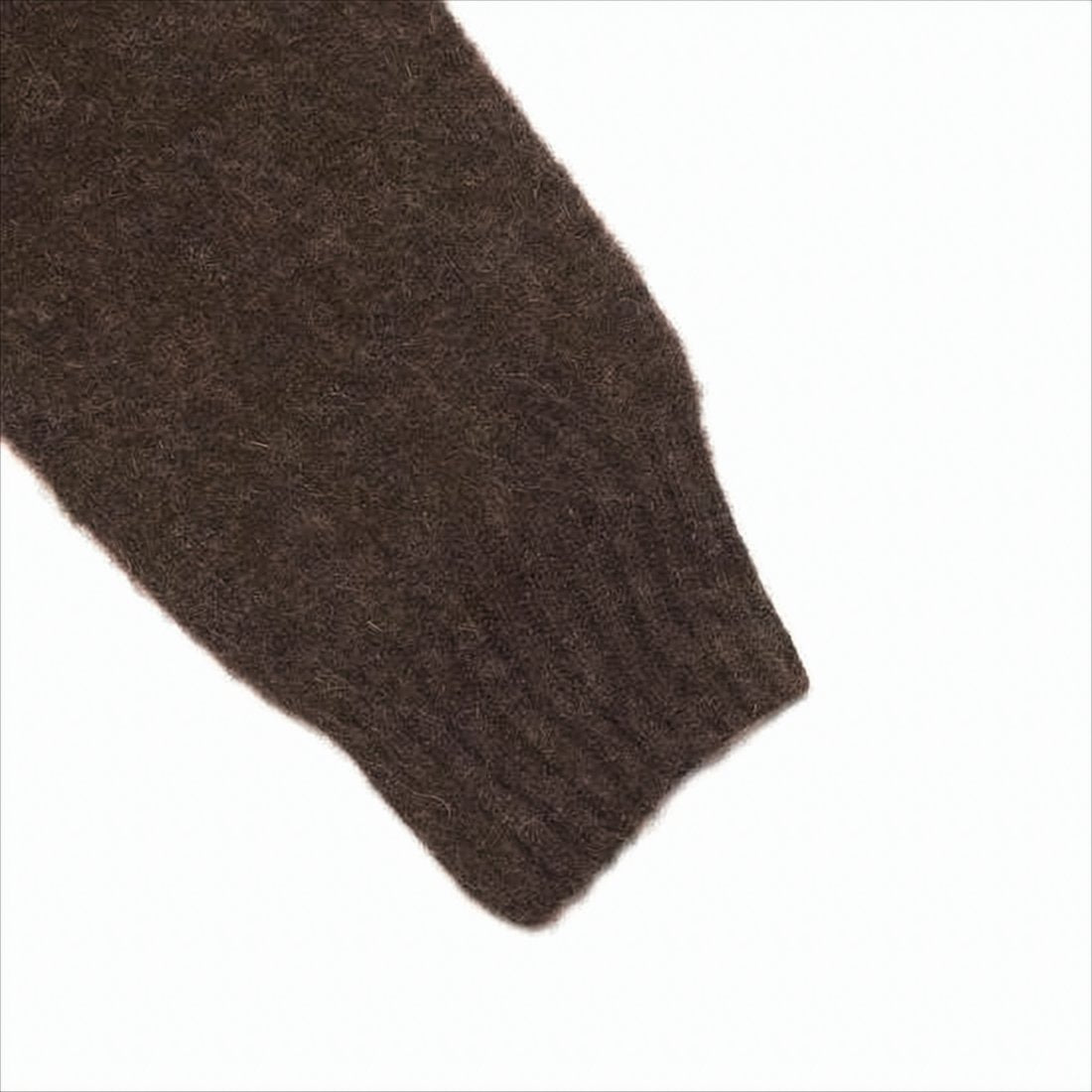 Fuzzy Texture Brown Wool Sweater