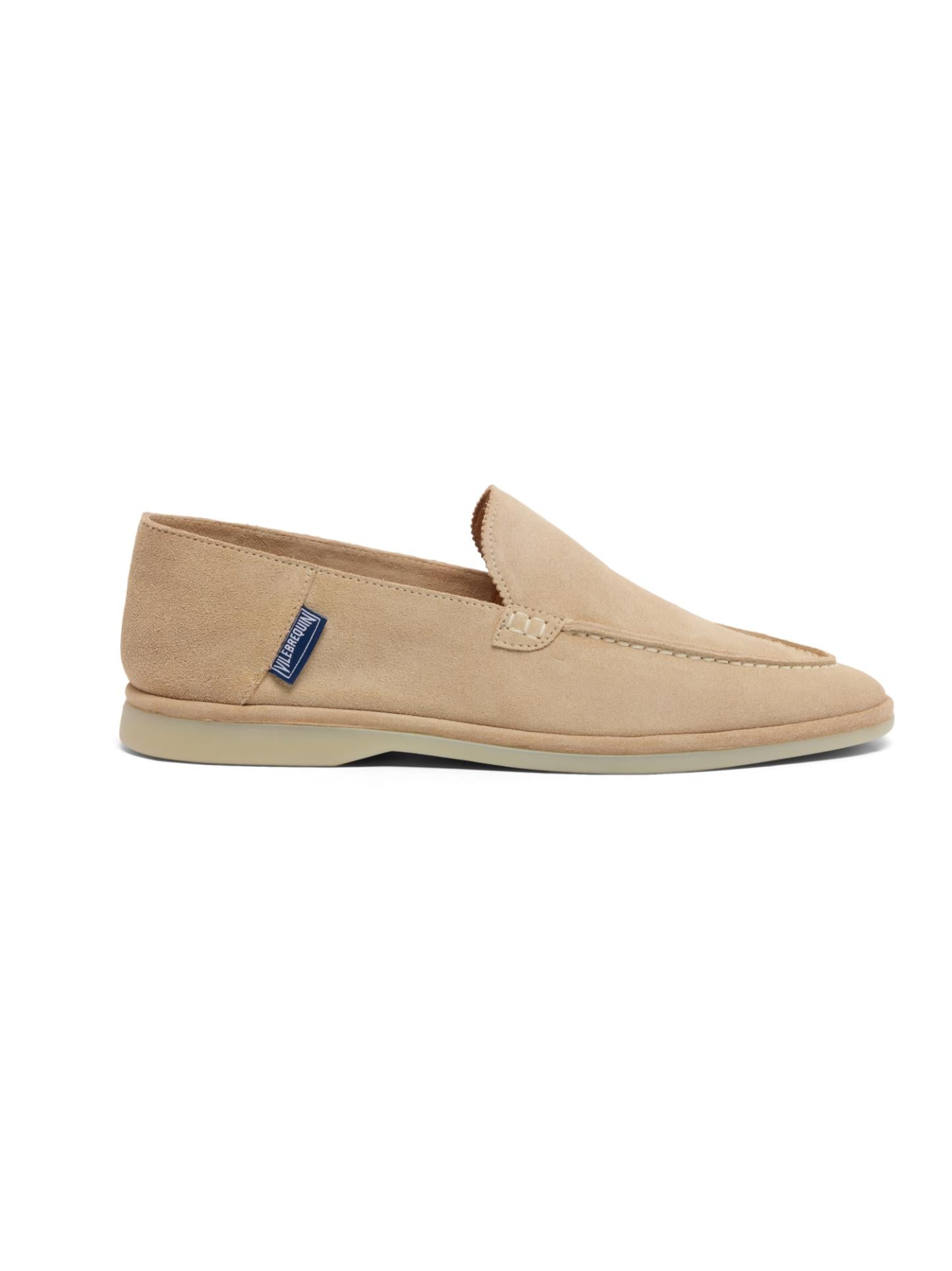 Slip-On Suede Loafers with Embossed Logo