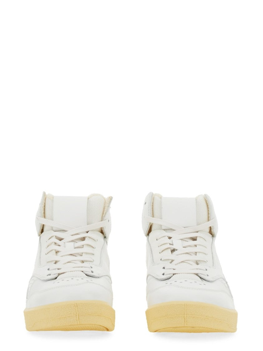 Perforated Leather High-Top Sneakers