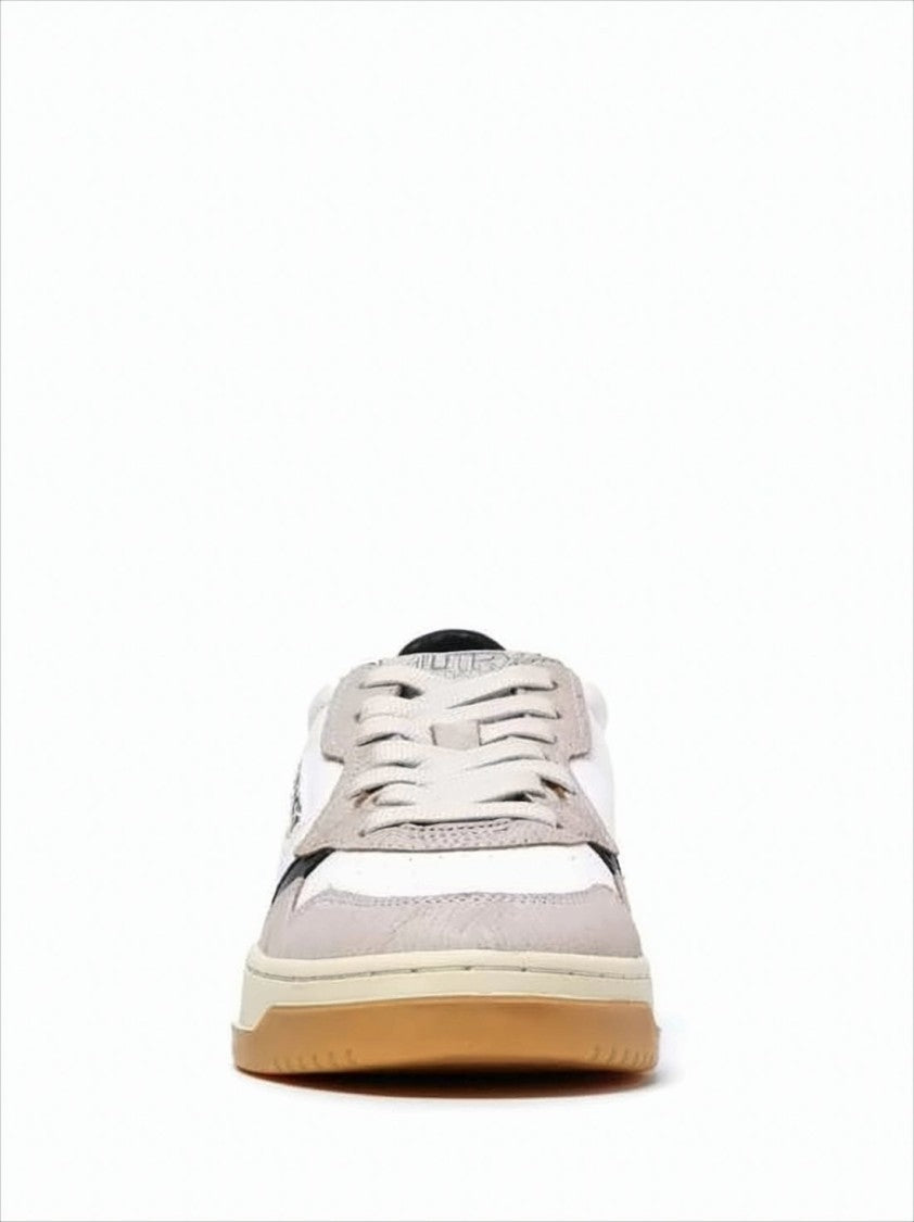 Low-Top Sneakers with Leather and Suede Panels