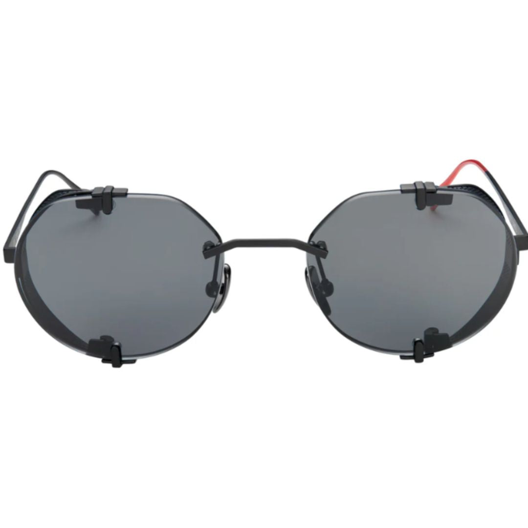 Uttar Ut-1 Octagonal Titanium Sunglasses with Perforated Side Shields
