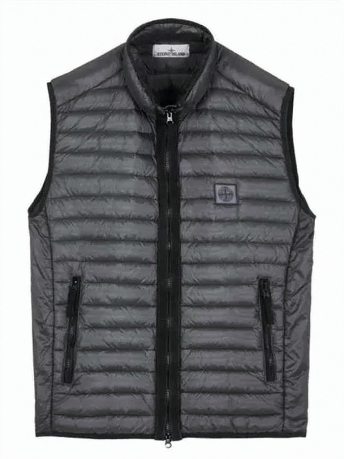 Quilted Sleeveless Gray Vest