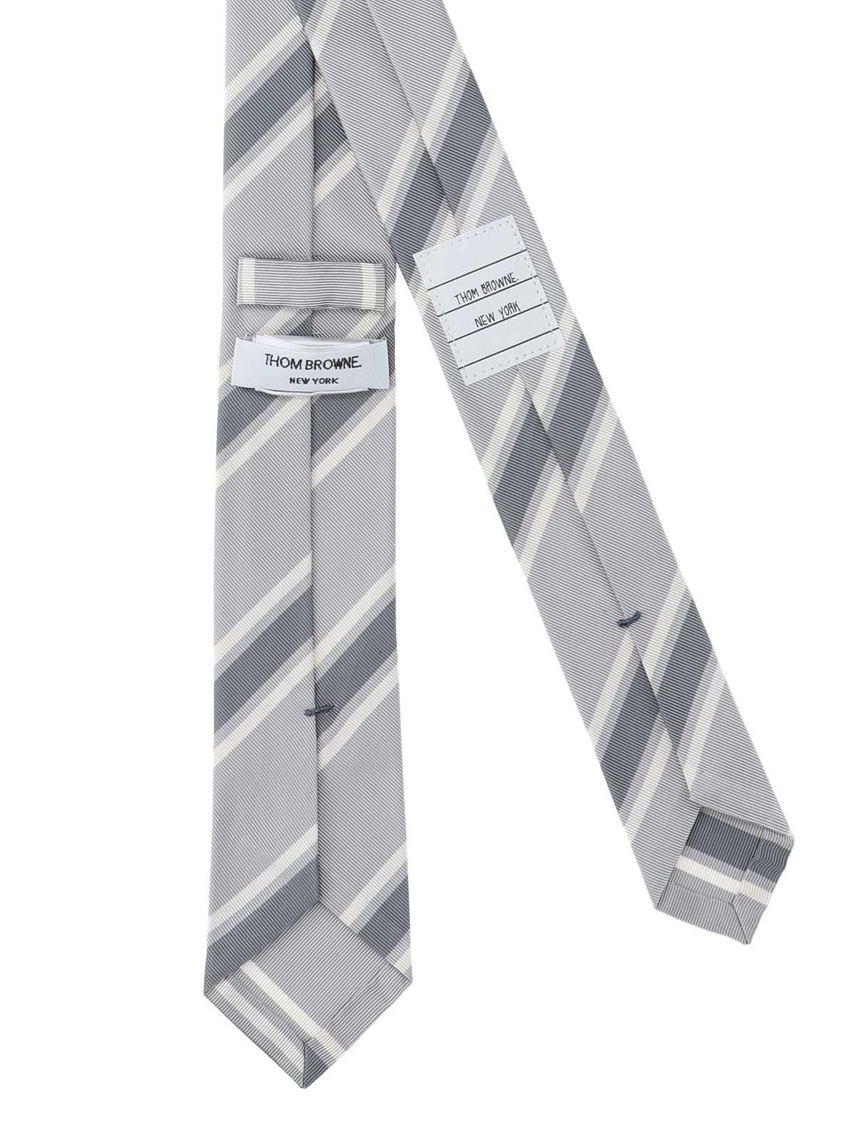 Striped Silk Tie – Grey