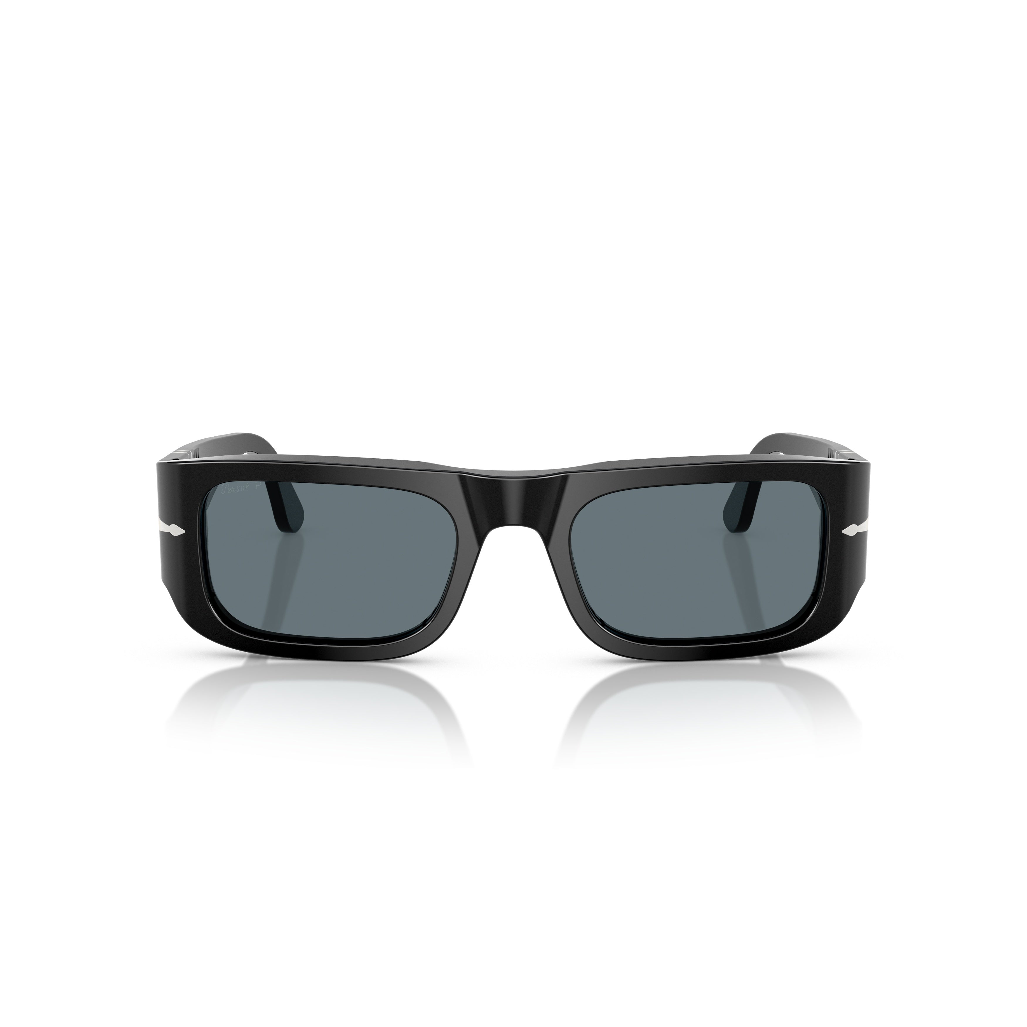 Bold Rectangular Acetate Sunglasses with Silver Detail