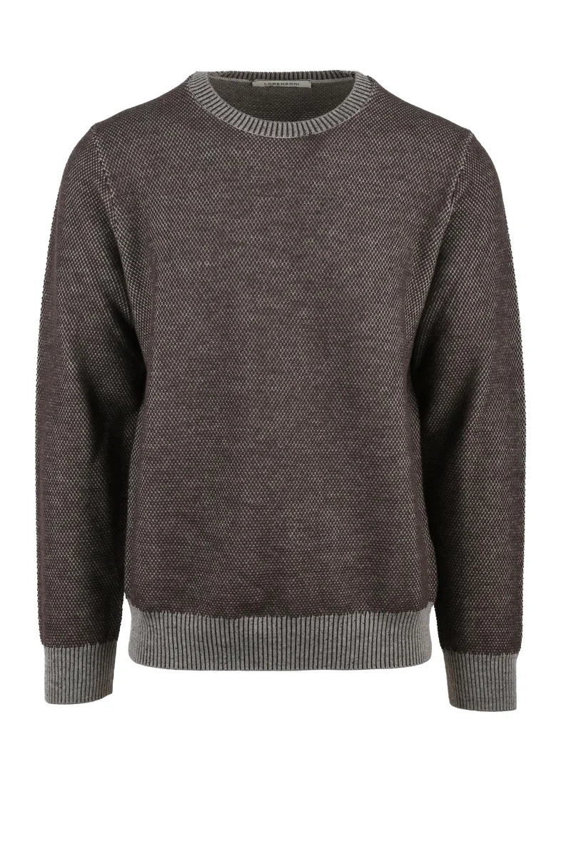 Virgin Wool Crewneck Sweater Brown