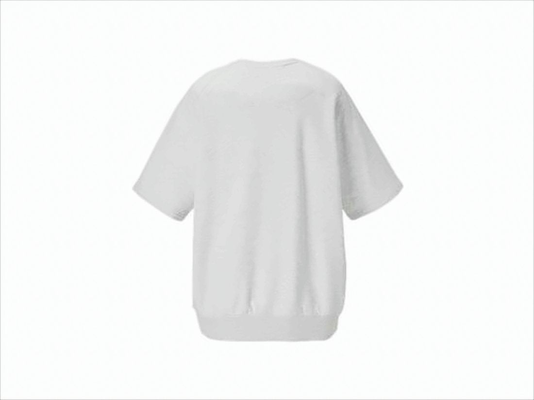 Oversized White Cotton T-Shirt with Ribbed Neckline