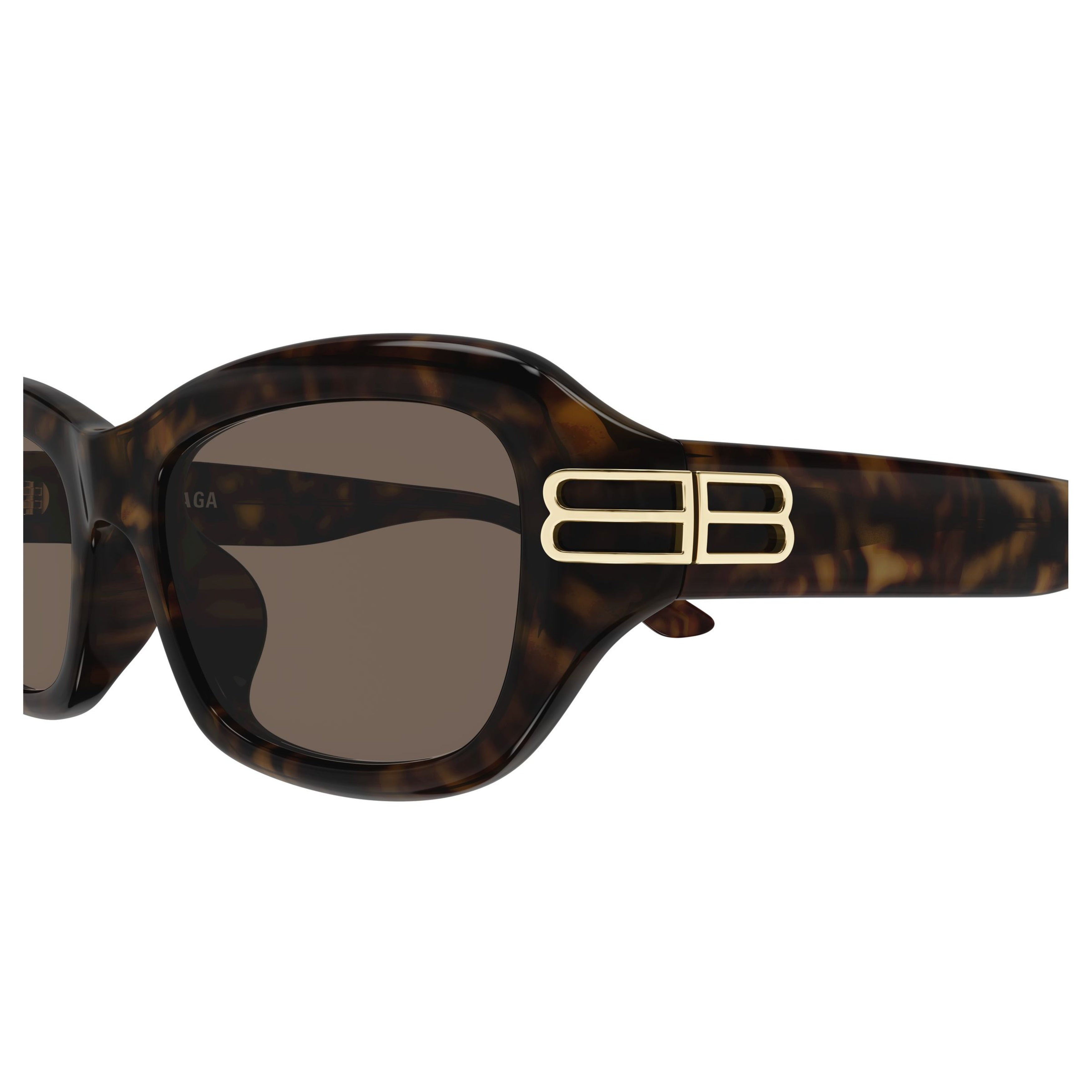 Tortoiseshell Rectangular Frame Sunglasses With Gold Detailing