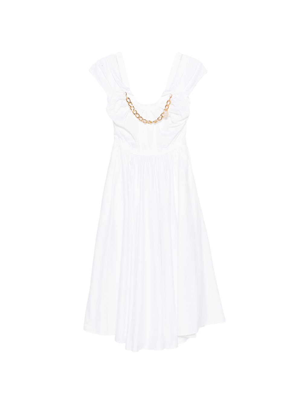Off-Shoulder Midi Dress with Flared Skirt