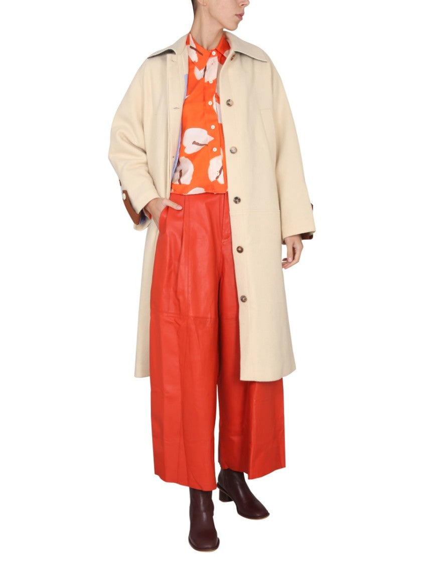 Short Straight-Silhouette Coat With Classic Collar