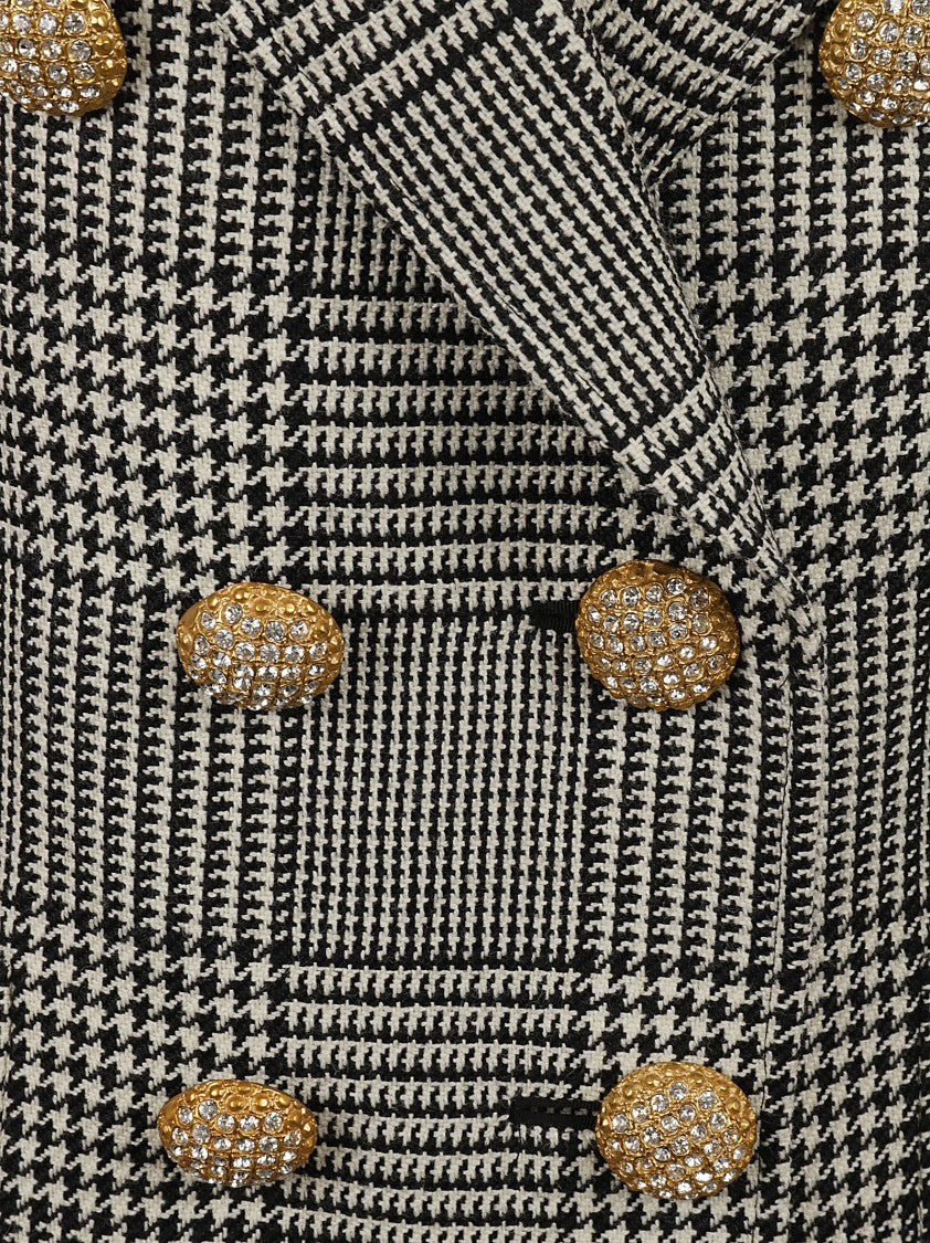 Double-Breasted Check Pattern Jacket