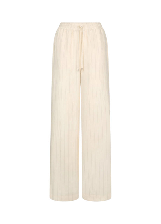 Pinstripe Relaxed Fit Pants with Elastic Waistband