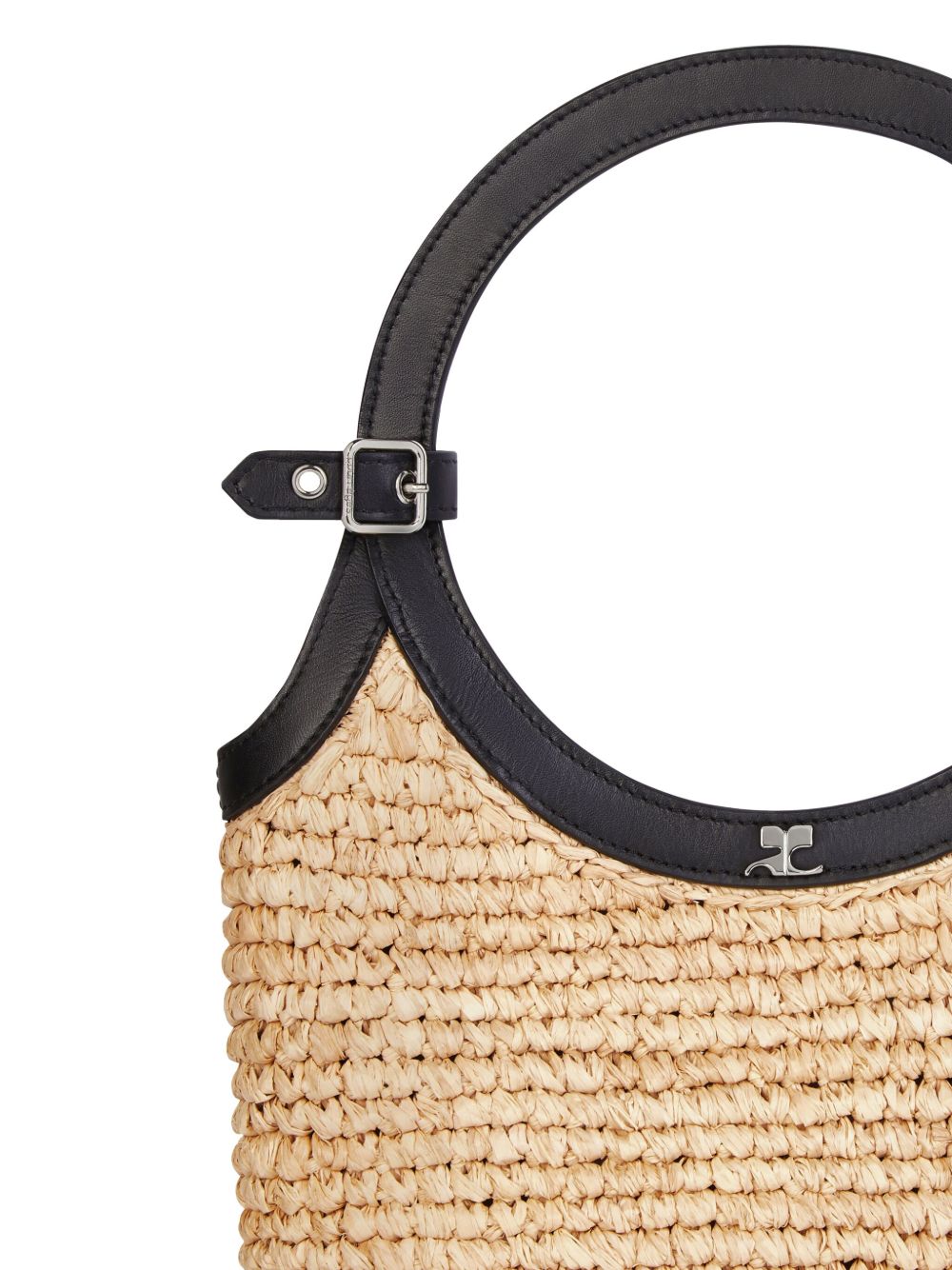 Woven Sand Beige Open-Top Bag