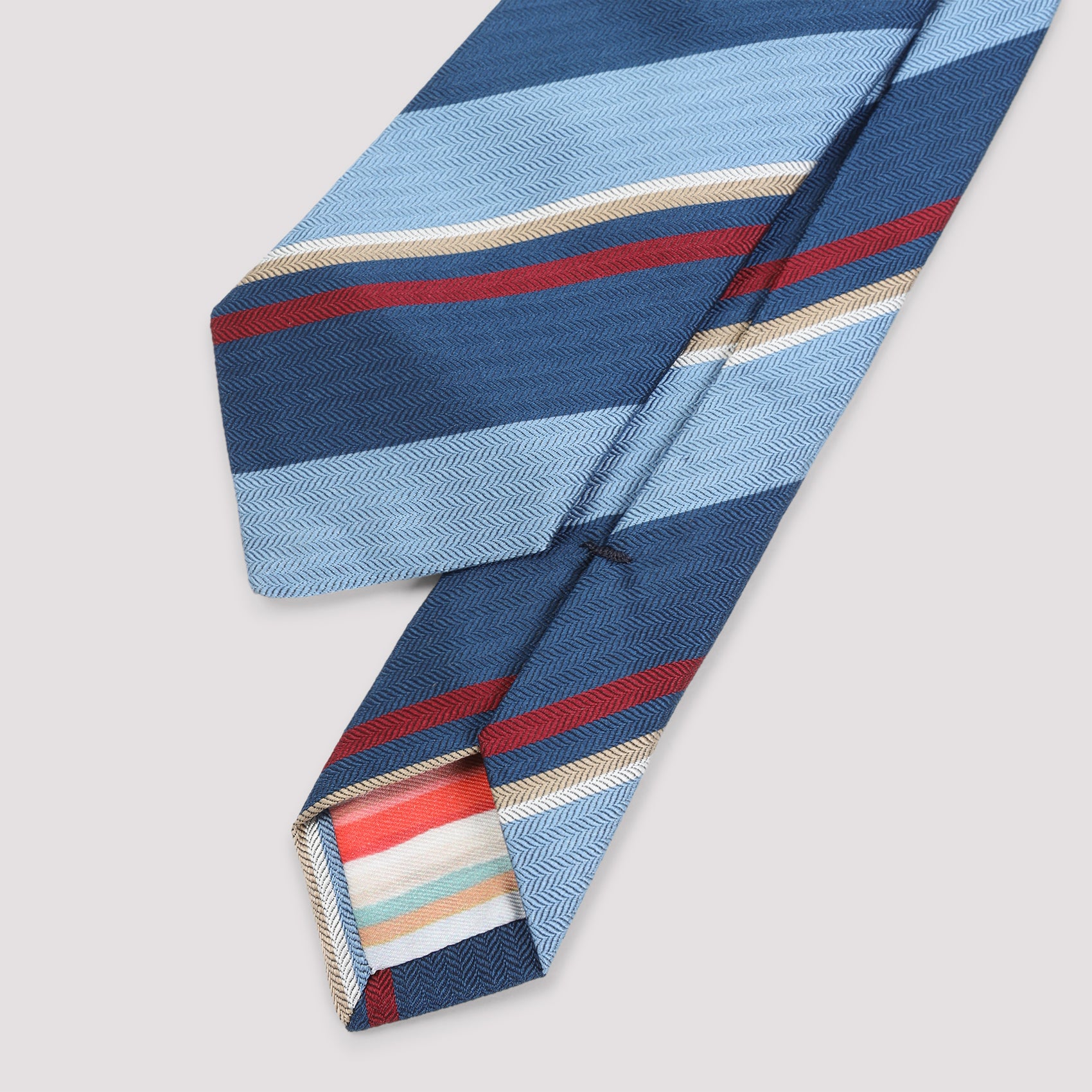 Slim Silk Tie with Diagonal Stripes