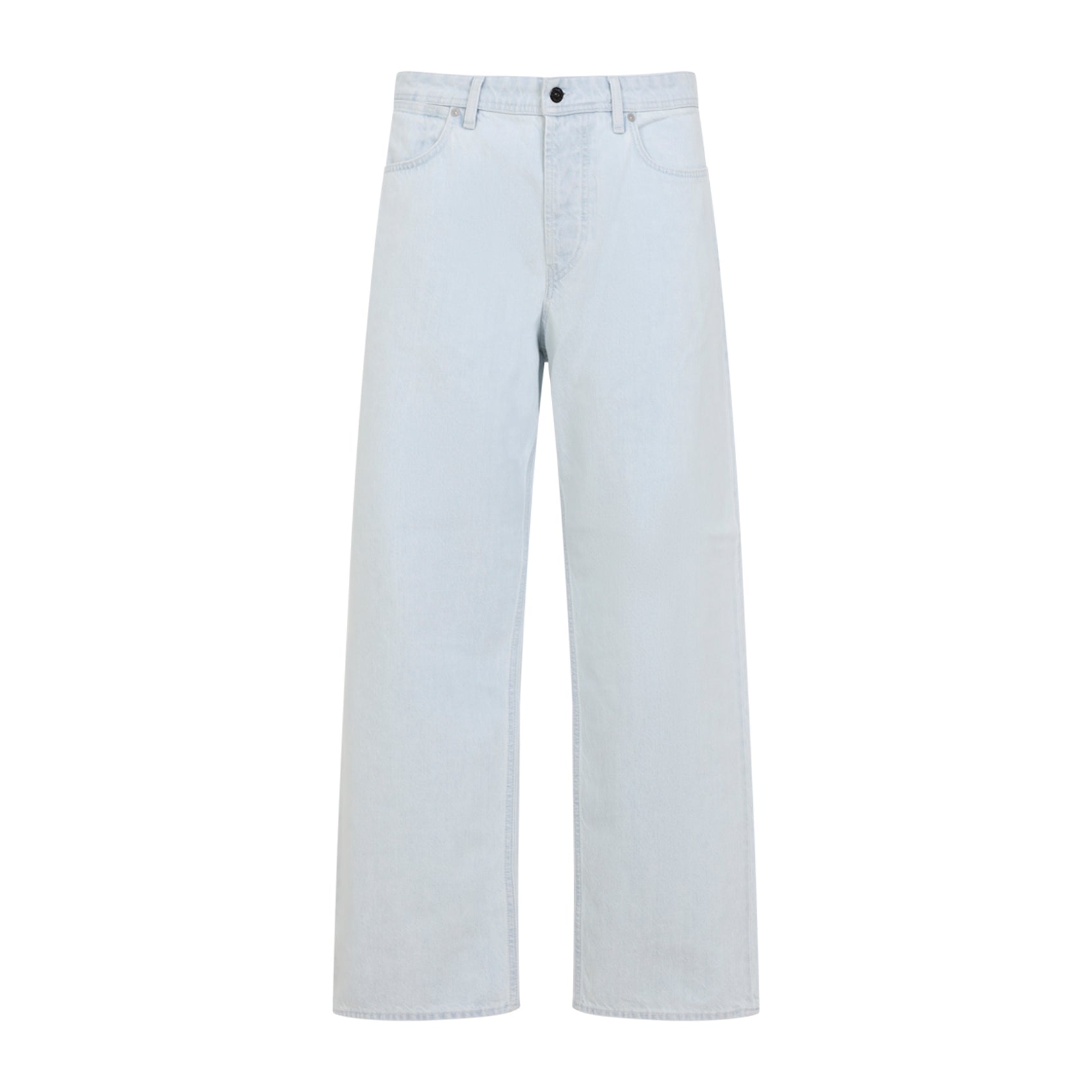 Straight-Leg White Denim Jeans With Classic Five-Pocket Design