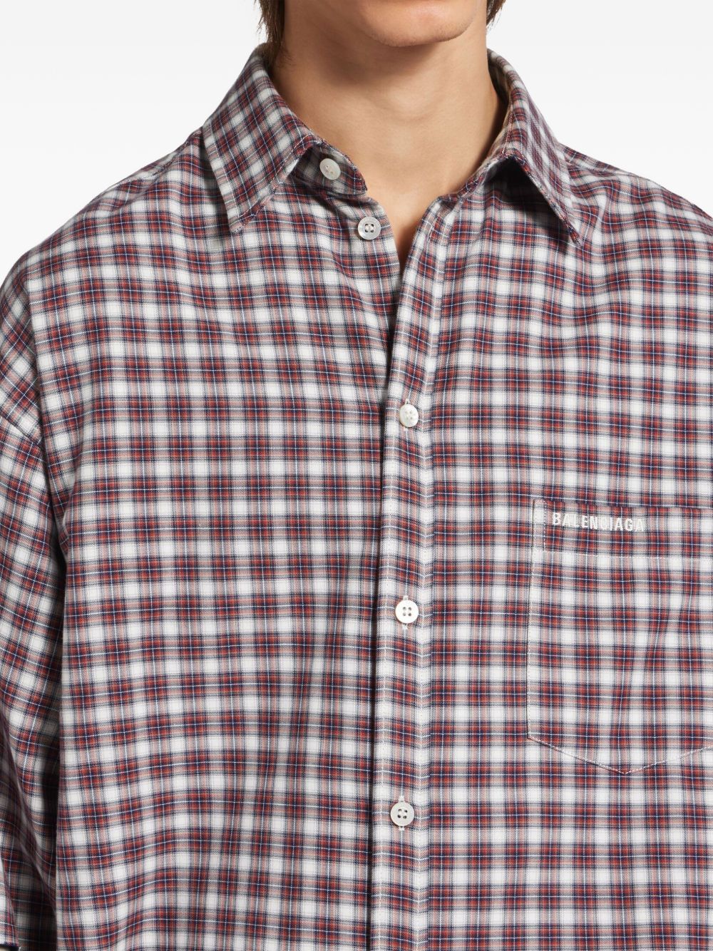 Layered Checkered Shirt With Classic Collar