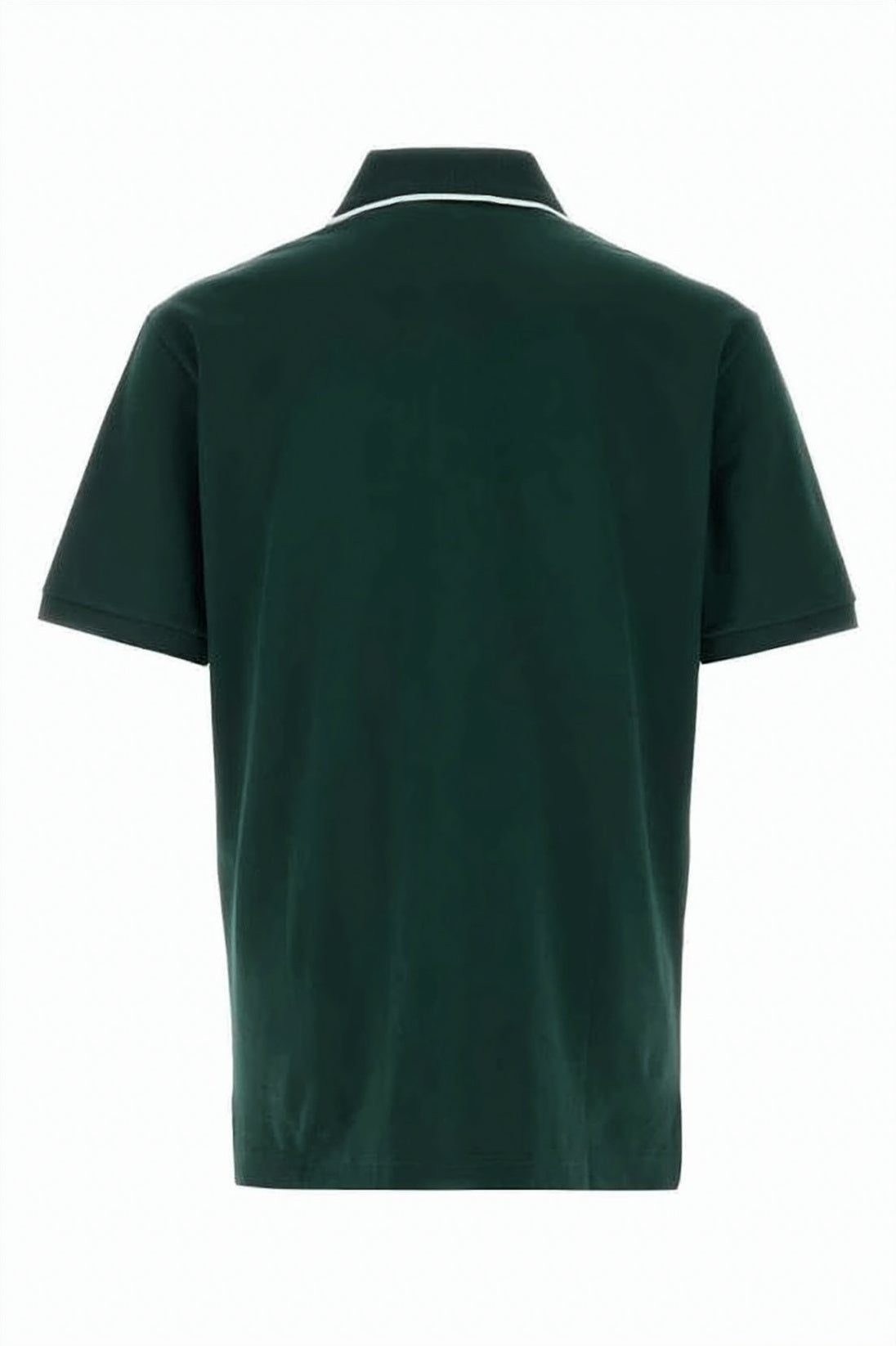 Cropped Green Cotton Pique Polo Shirt
