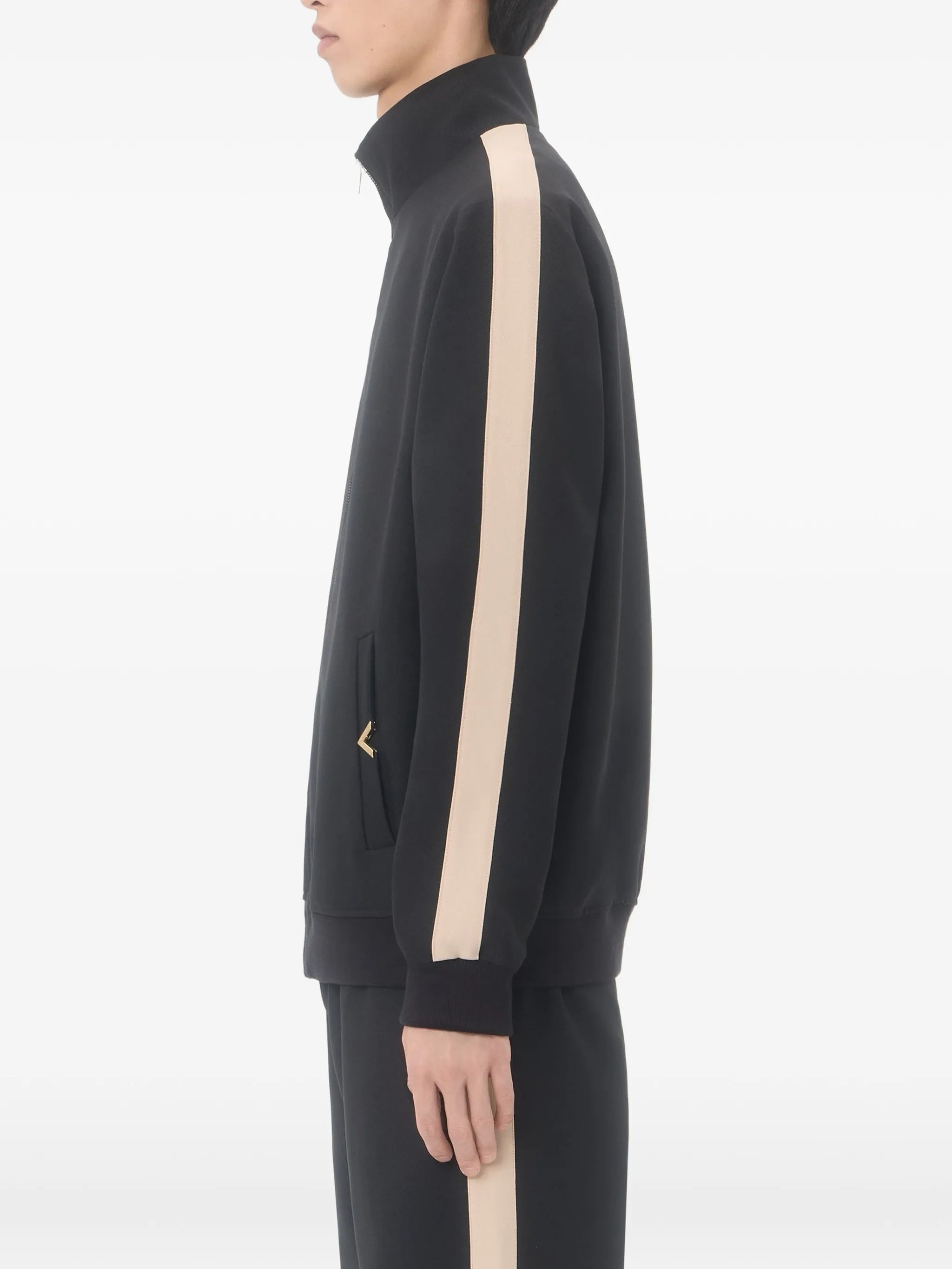 Black Jersey Sweatshirt Vgold Polyester Jacket